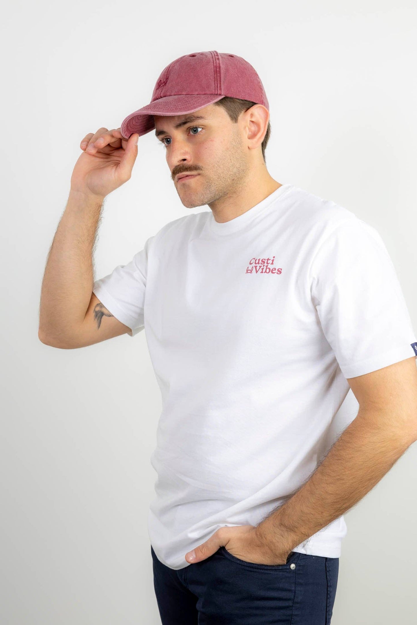 Wit Bordeaux Print T-shirt | Vibes: S