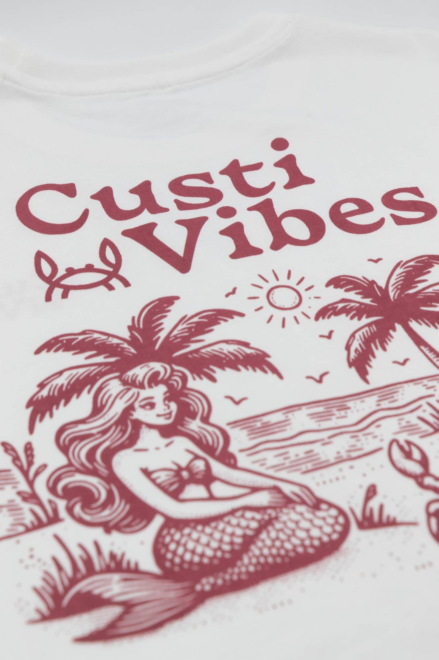 Wit Bordeaux Print T-shirt | Vibes: XL
