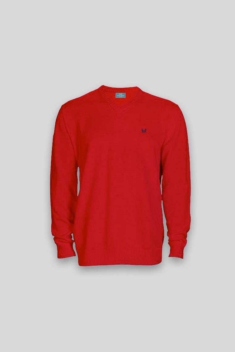Rode Katoenen Trui V-hals