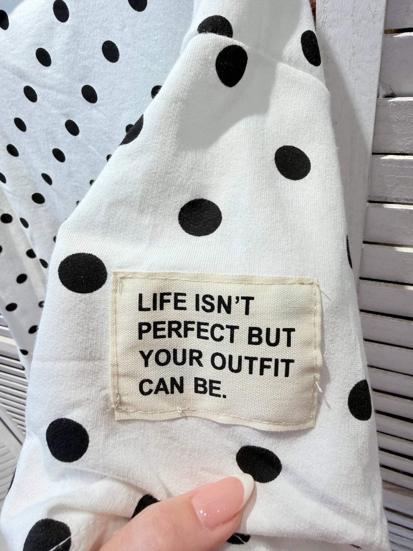 T-shirt met stippen: Wit / JIJ