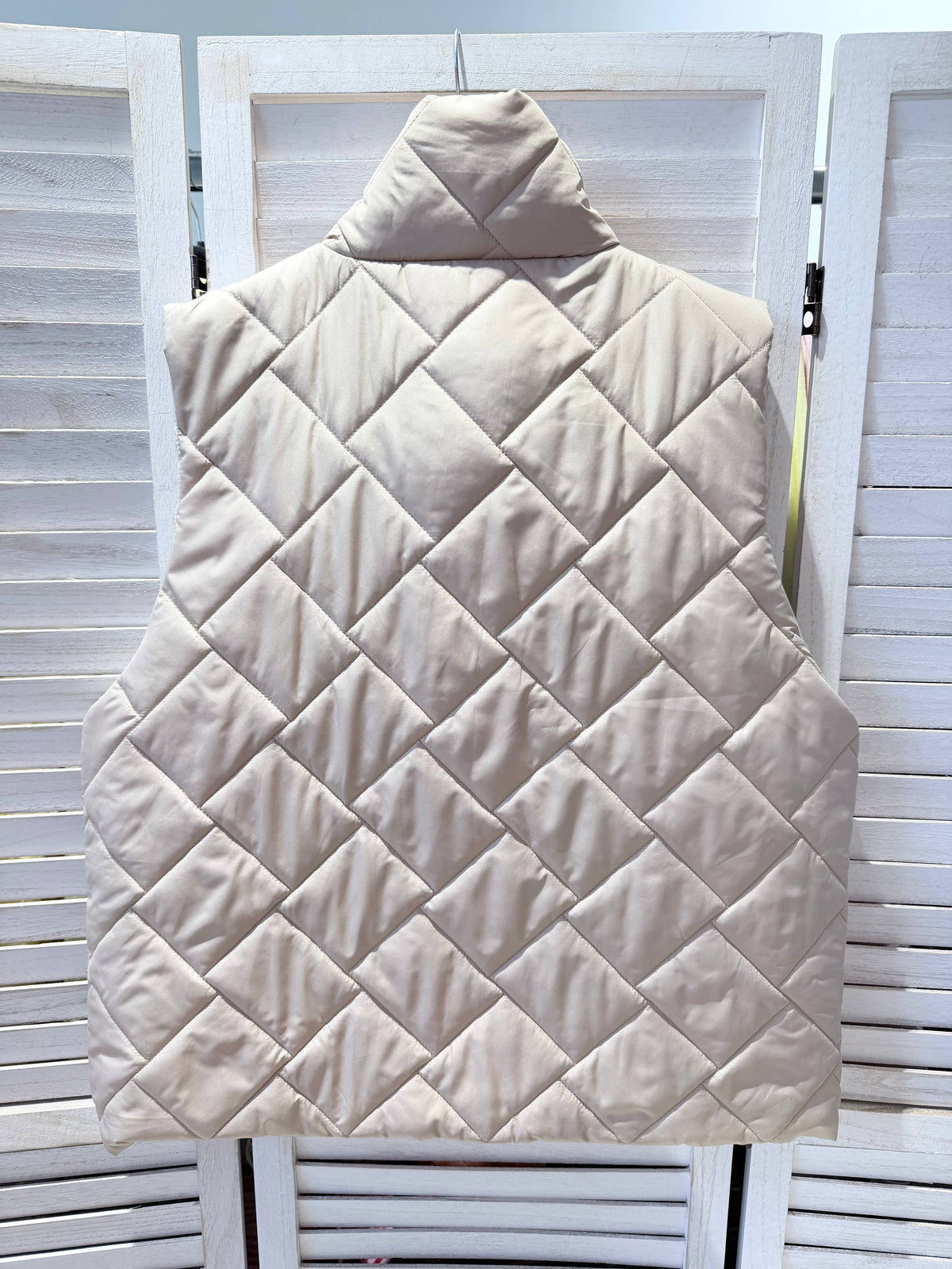 Gewatteerde jas met rits: Beige TU