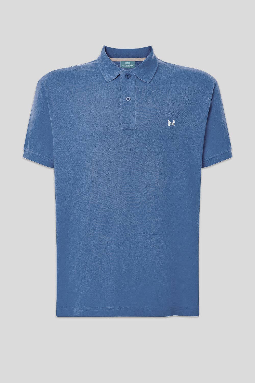 Blauwe basic polo