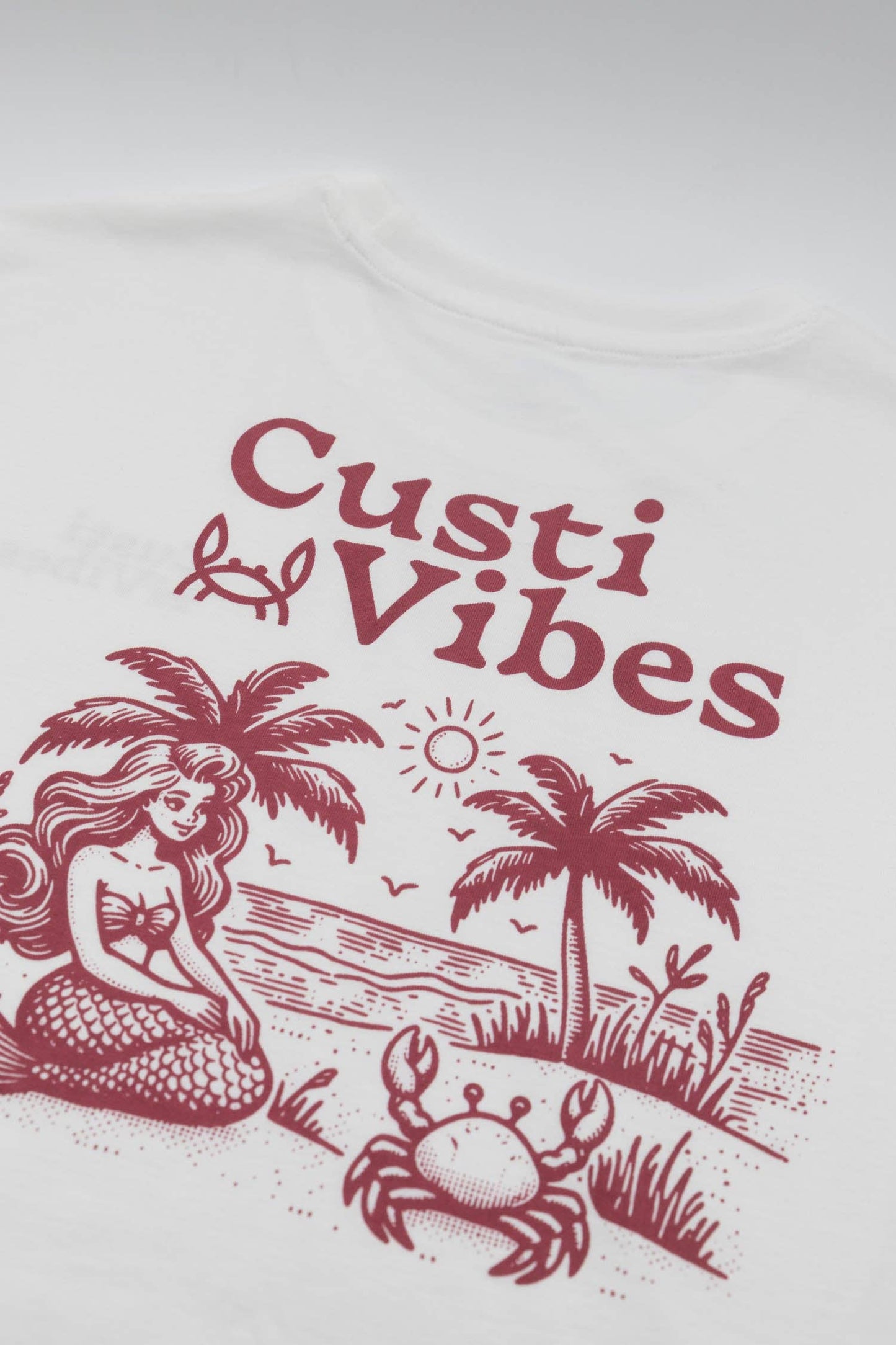 Wit Bordeaux Print T-shirt | Vibes: M