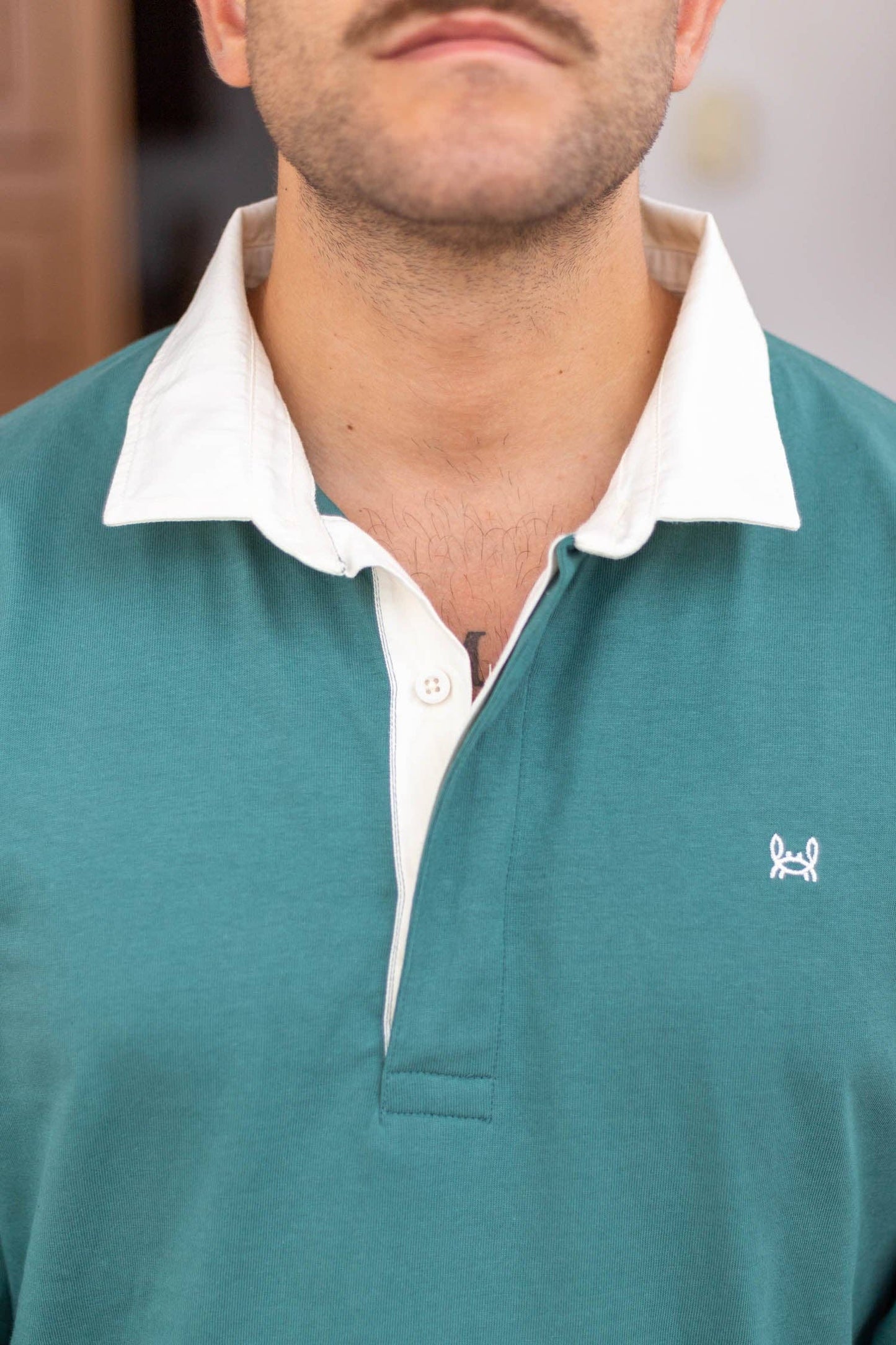 Groene, soepele rugbypolo | Tuy