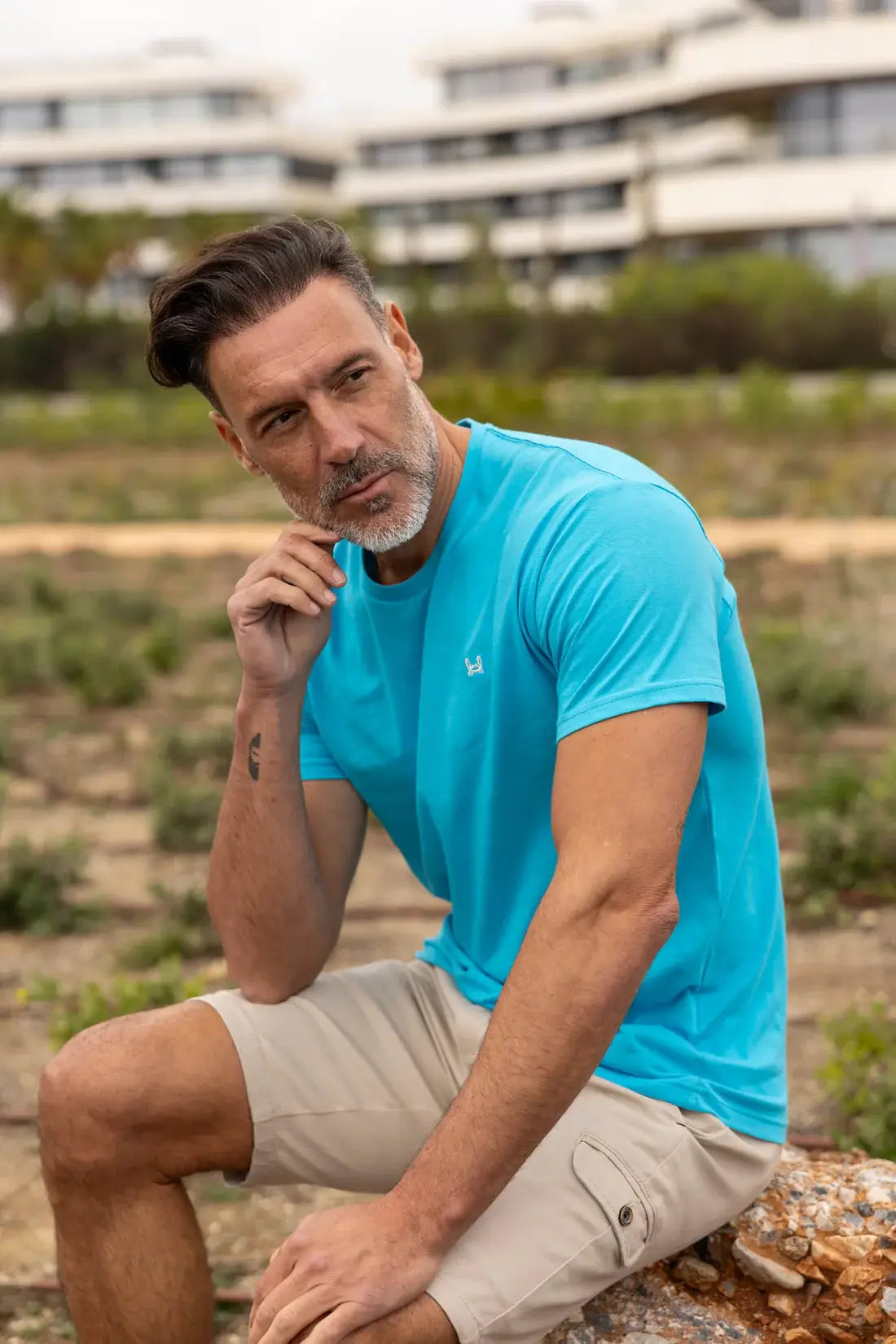 Turkoois basic t-shirt