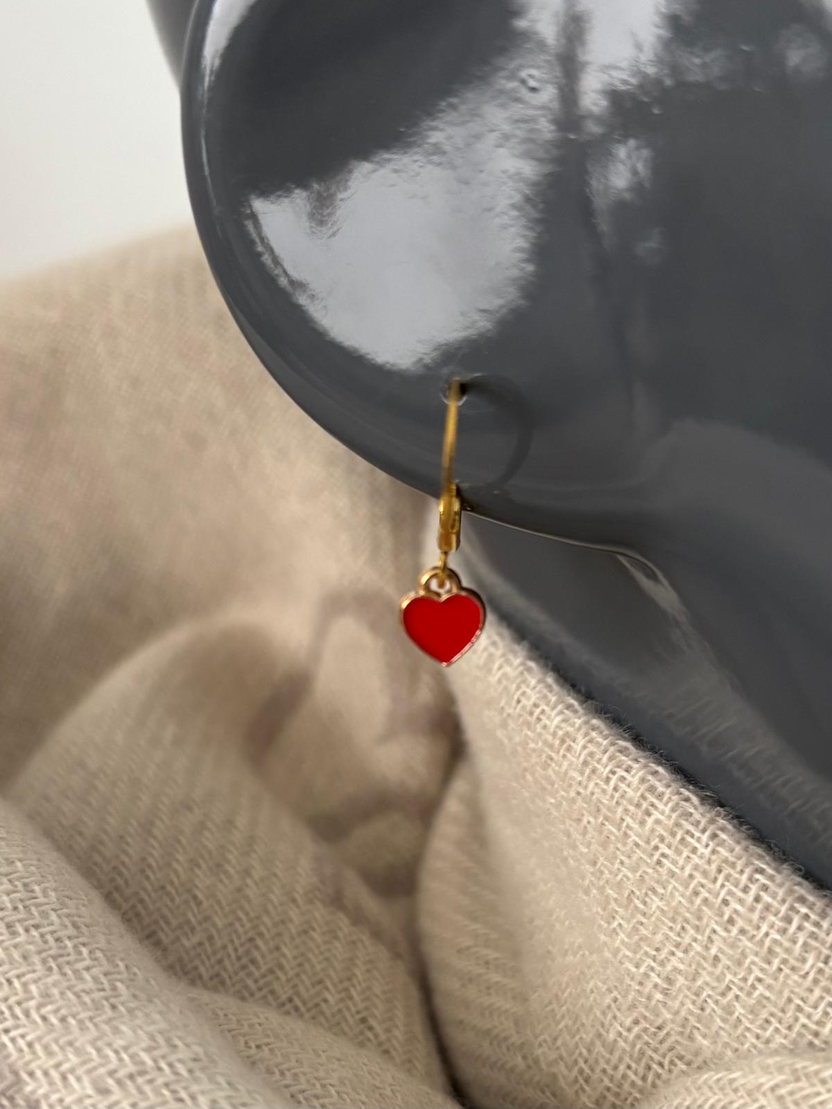 Oorbel Hartje rood