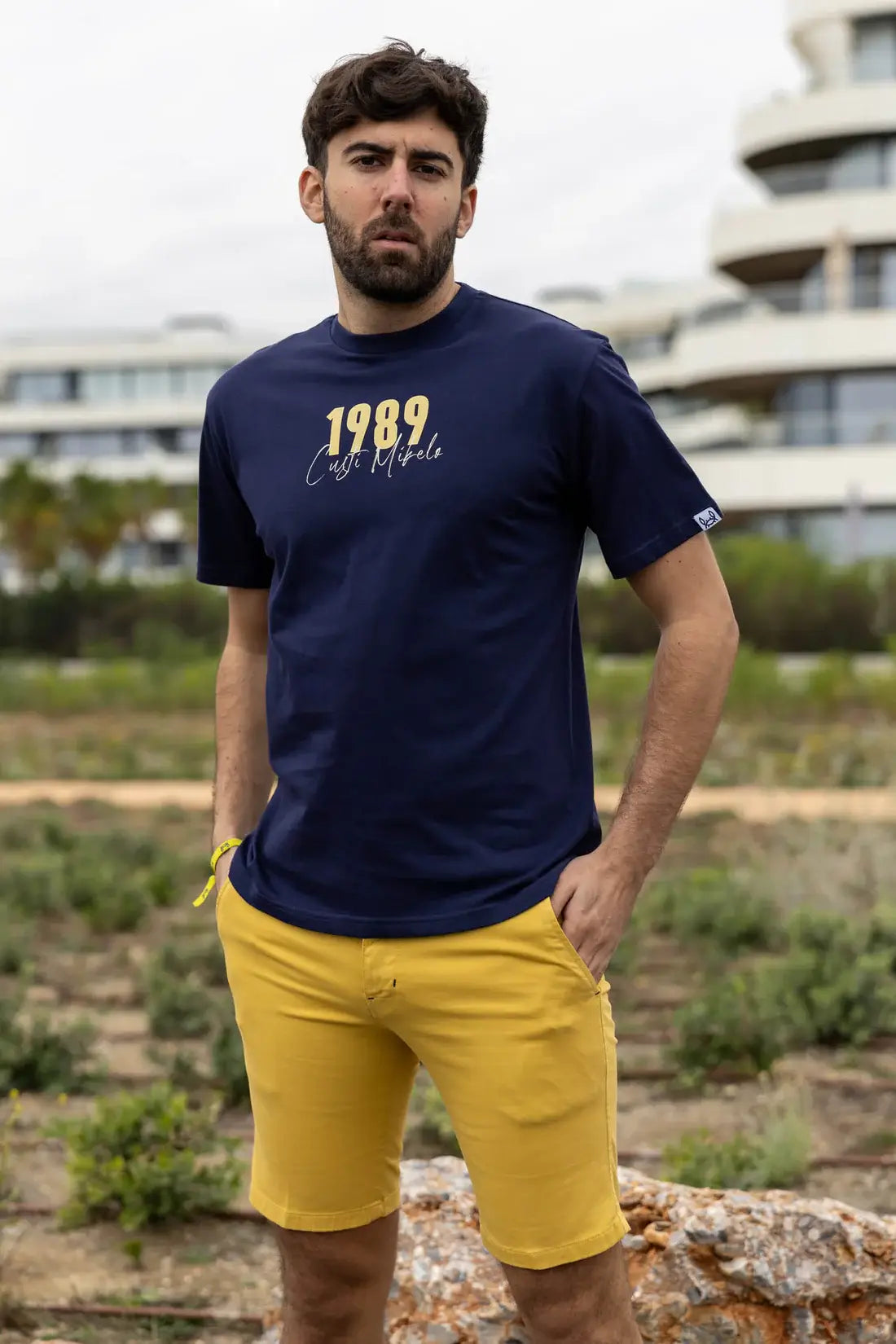 Marineblauw T-shirt 1989