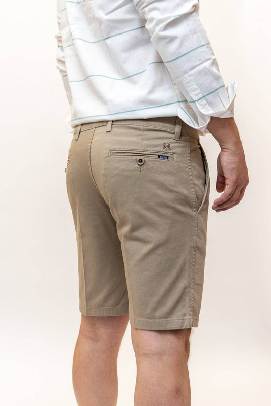 Beige elastische bermudashorts | Priego: 42