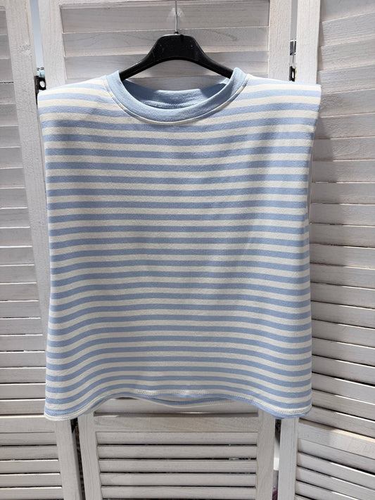 Gestreepte T-shirts voor dames: Blauw / Eén maat