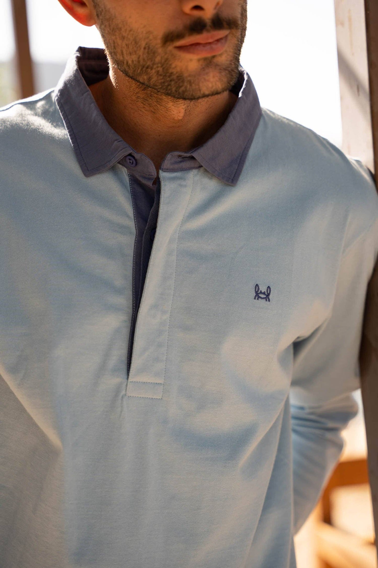 Glacier Blue Smooth rugbypolo | Lugo