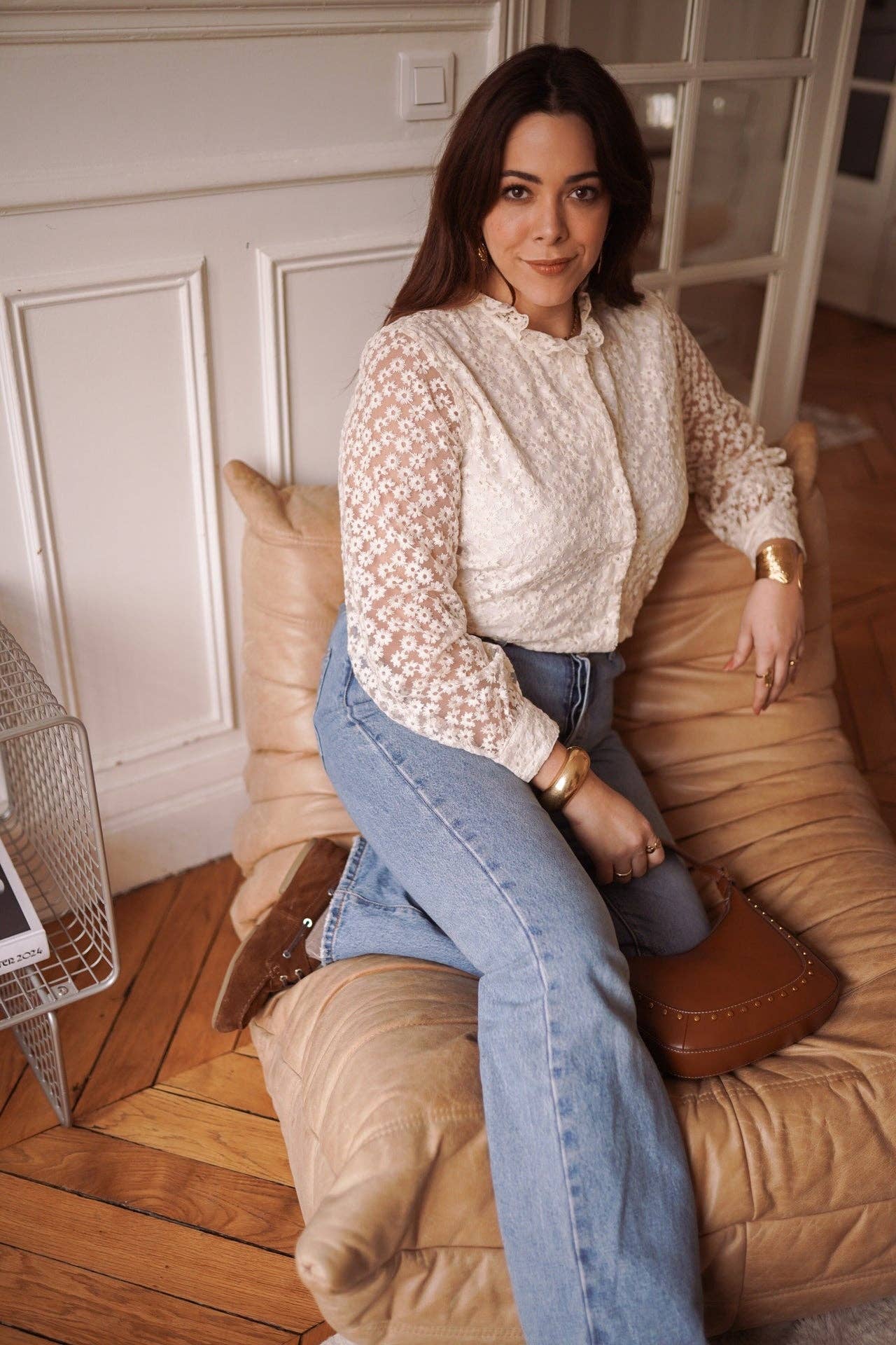 Syrine overhemd: Beige / Xl