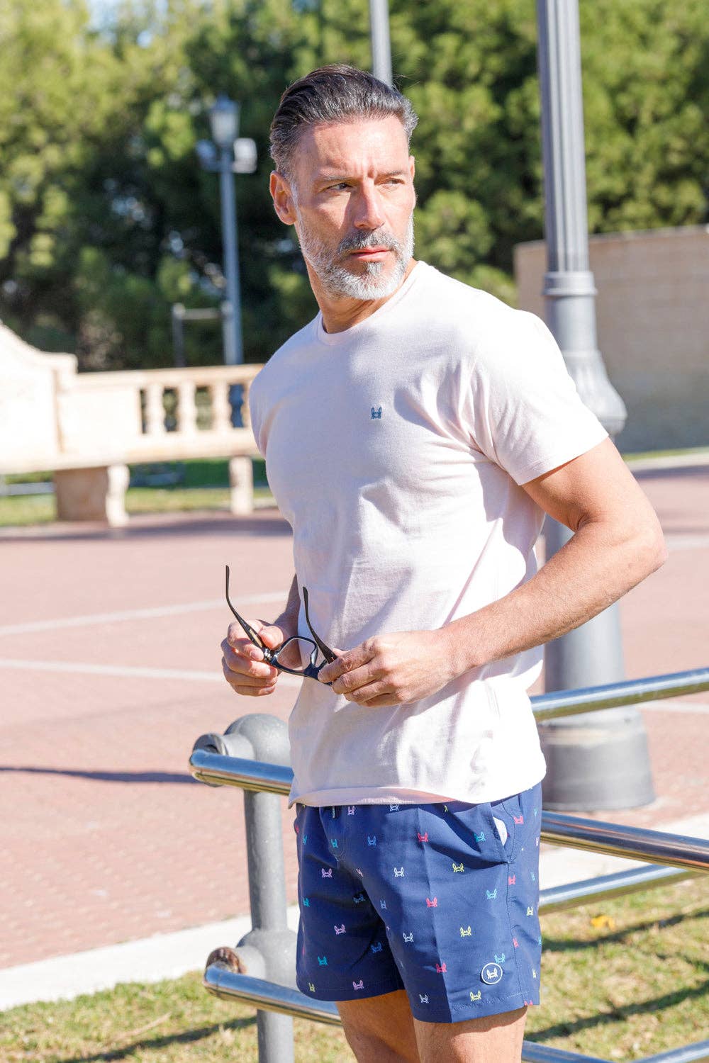 Lichtroze Basis T-shirt: Palo roze / M