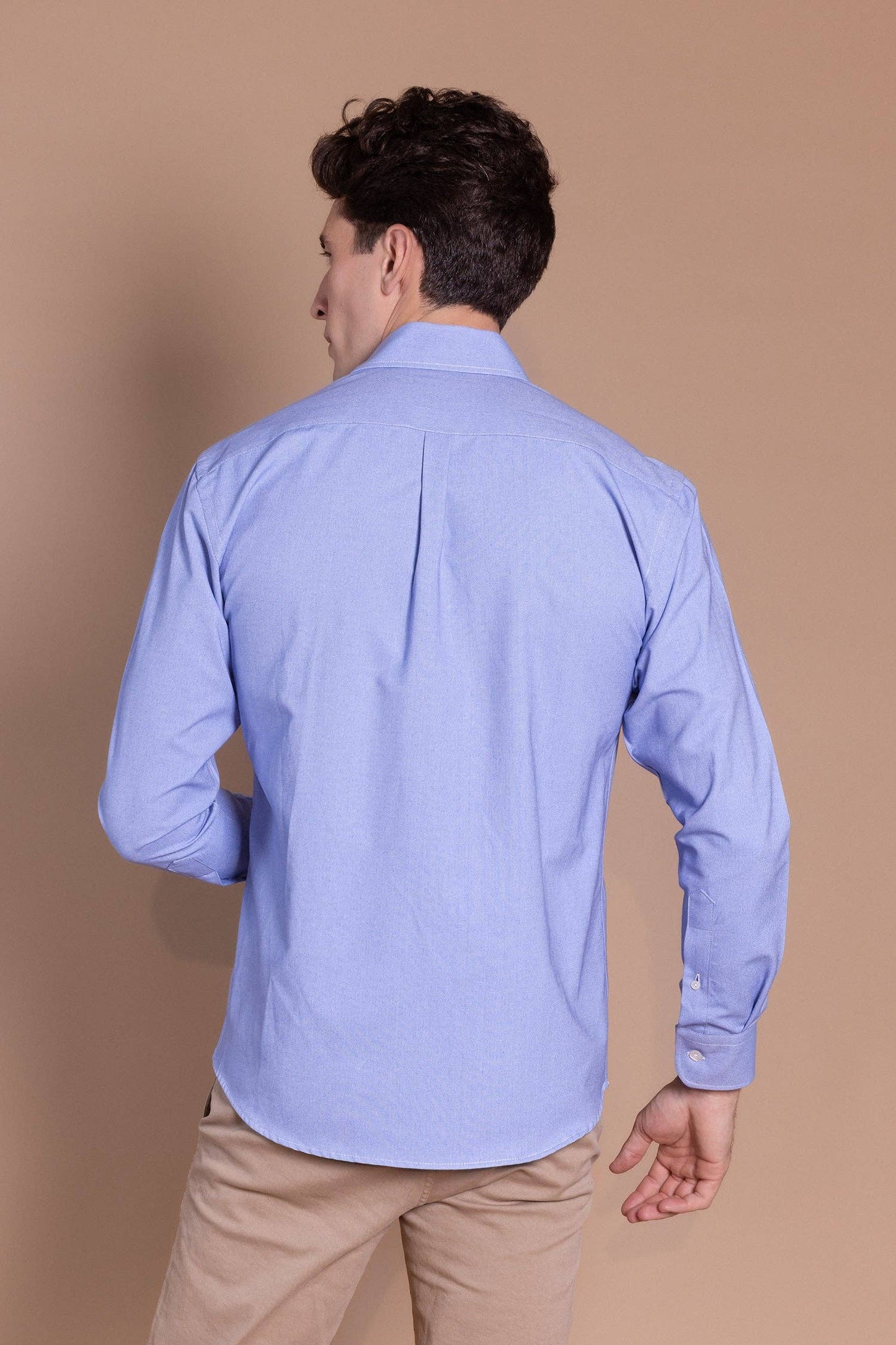 Effen Oxford-overhemd blauw | Durcal: XL (5)