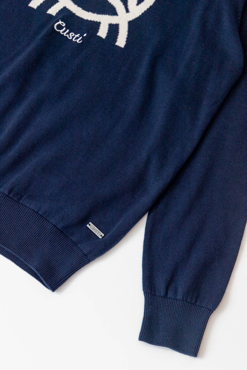 Intarsia Trui Kleine Krab Marineblauw: L