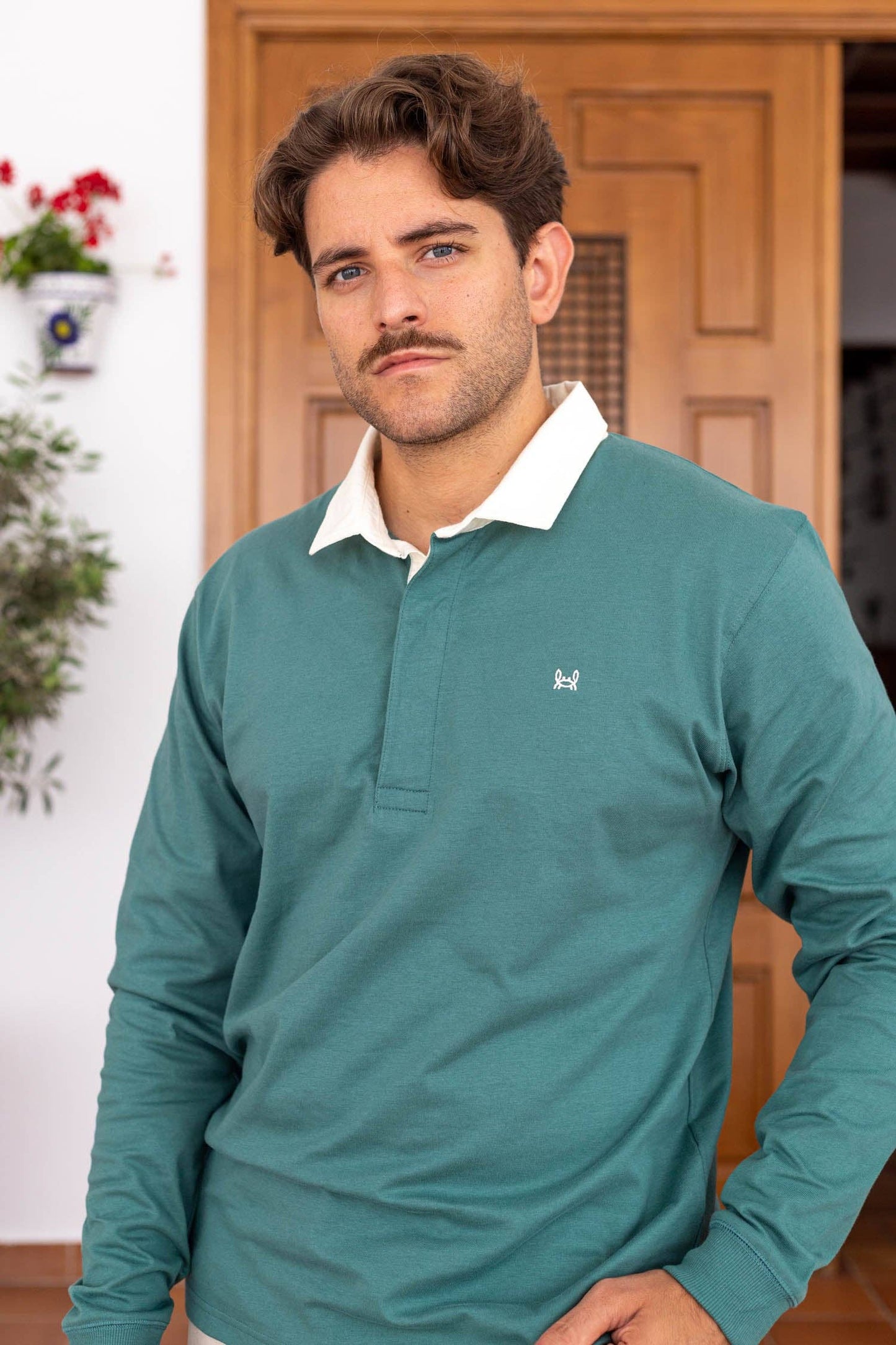 Groene, soepele rugbypolo | Tuy