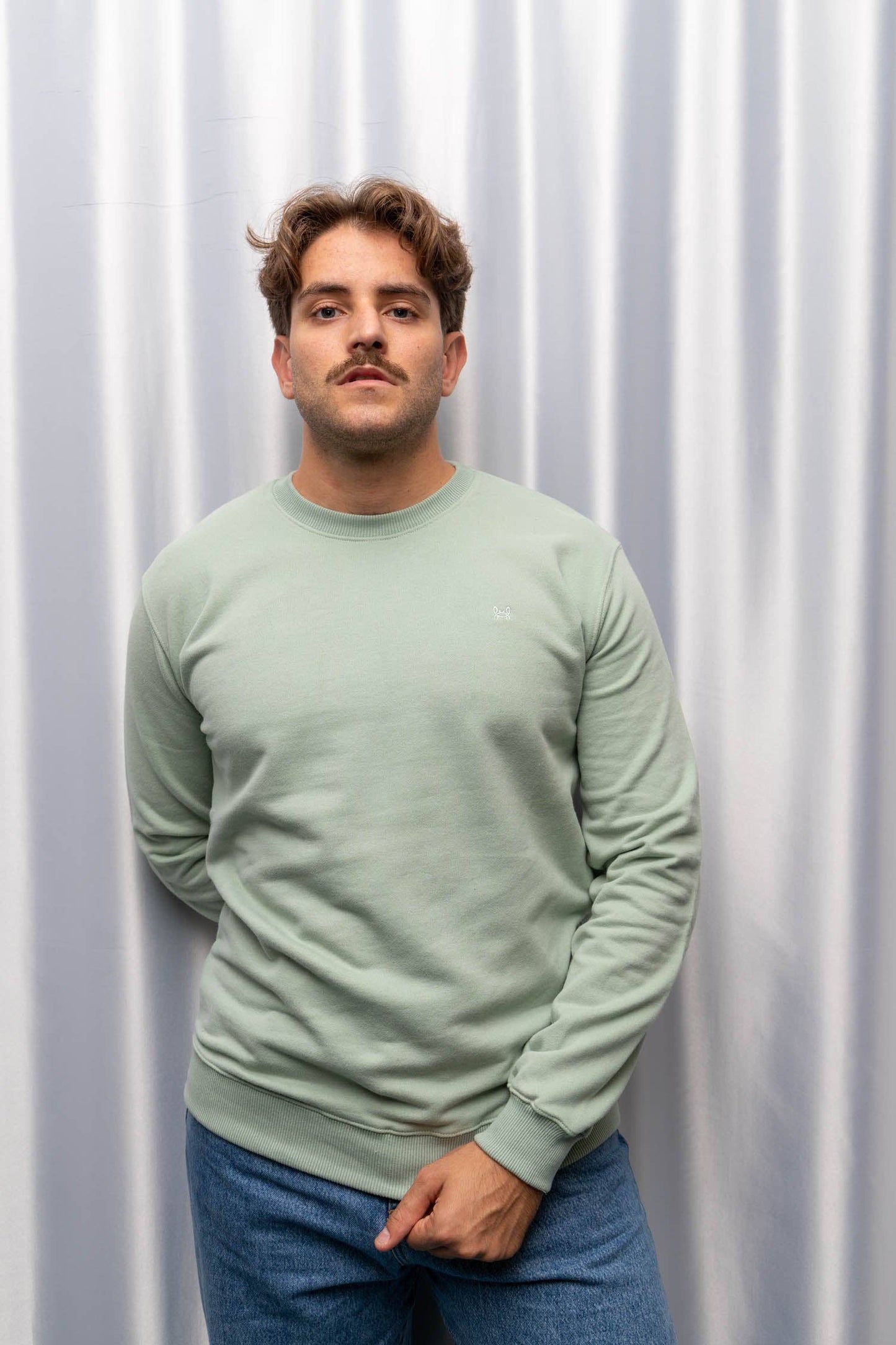 Appelgroene Basis Sweater: Appel / XL