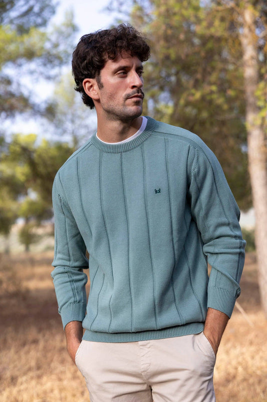 Middengroen Verticaal Gestreept Shirt: M