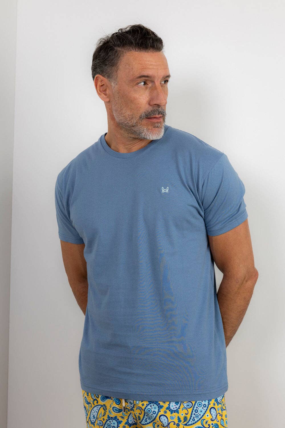 Zuurblauw Basis T-shirt: S