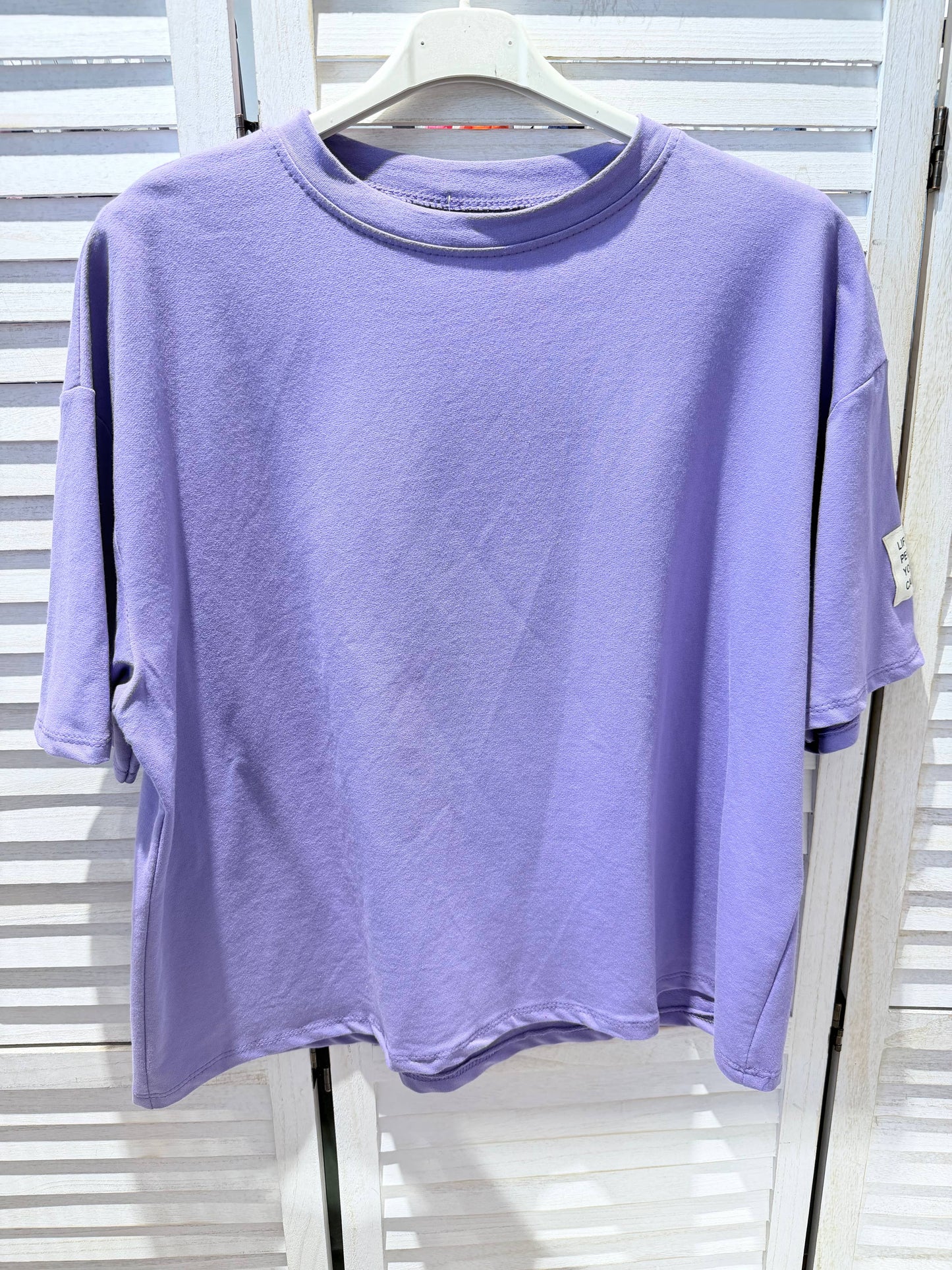 Basic T-shirt met ronde hals: Paars / JIJ