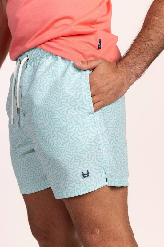 Badpak met graffiti-print in mint: M