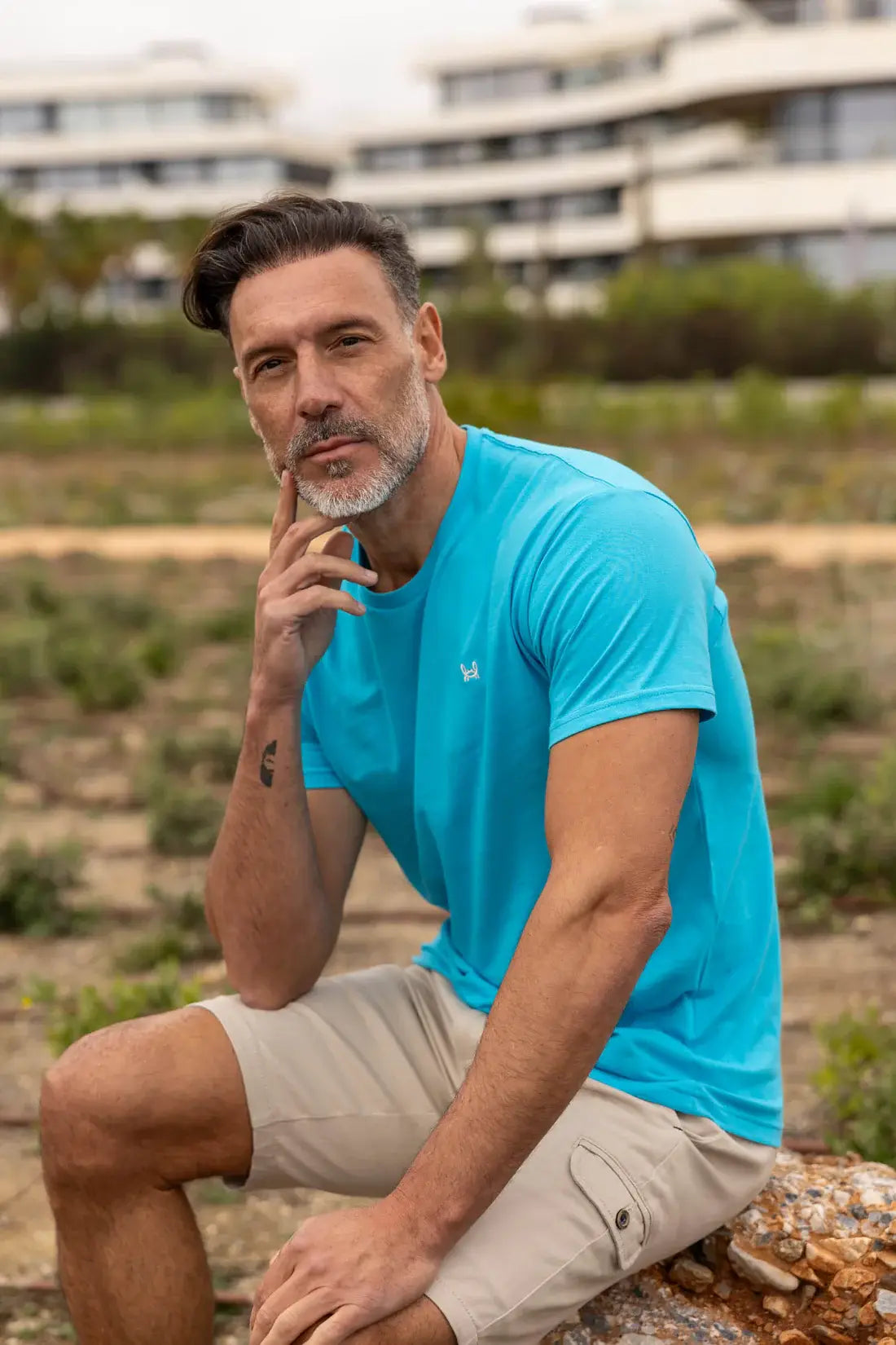 Turkoois basic t-shirt