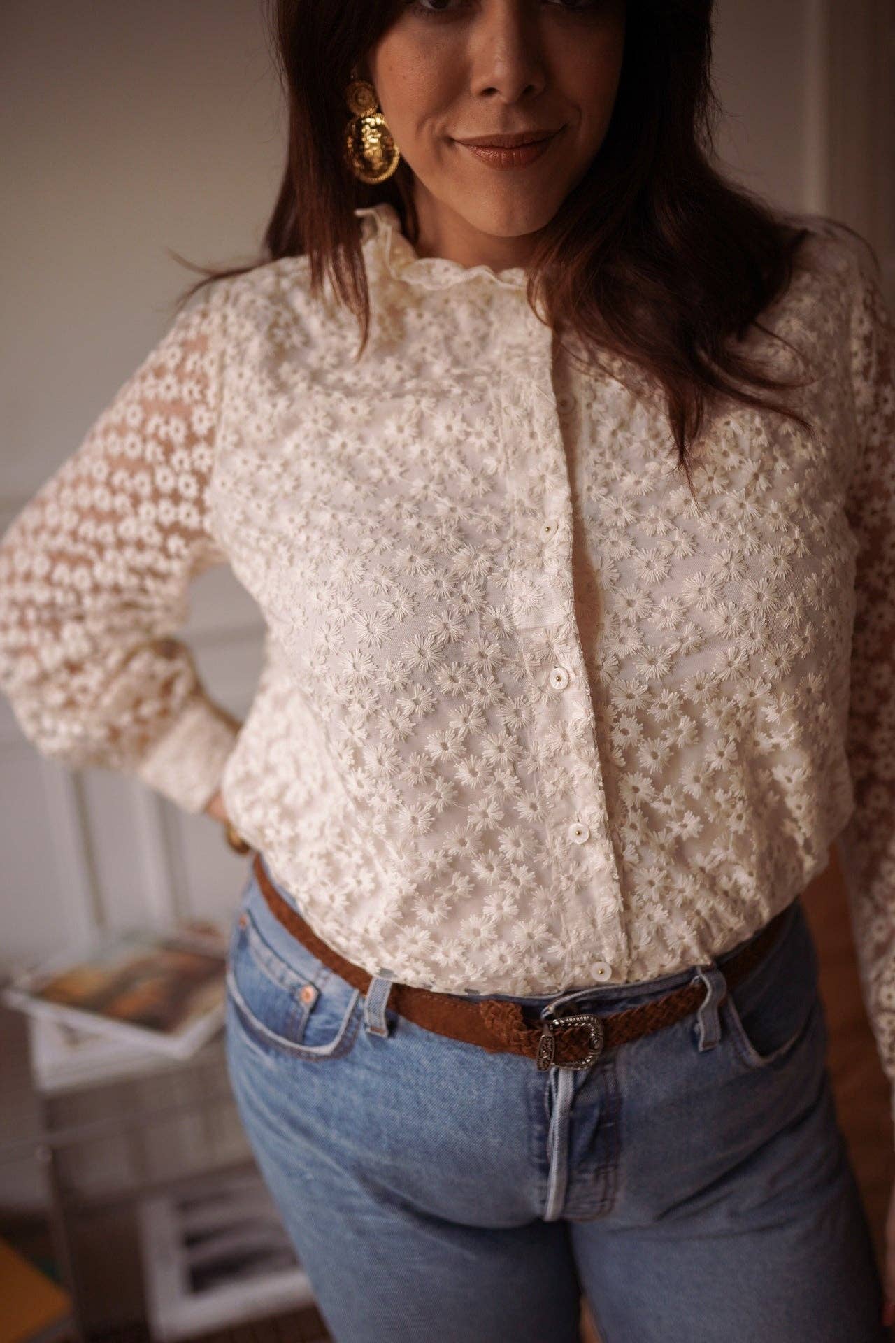 Syrine overhemd: Beige / Xxl