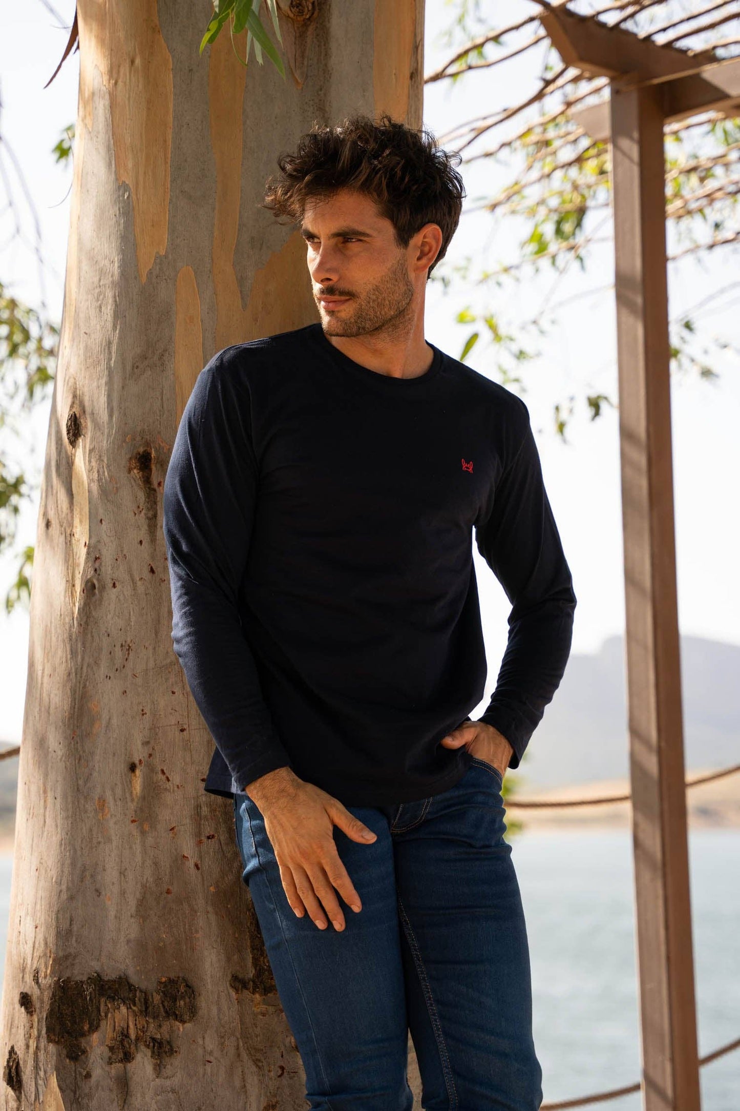 Donkerblauw Langarmshirt: Marine / XXL