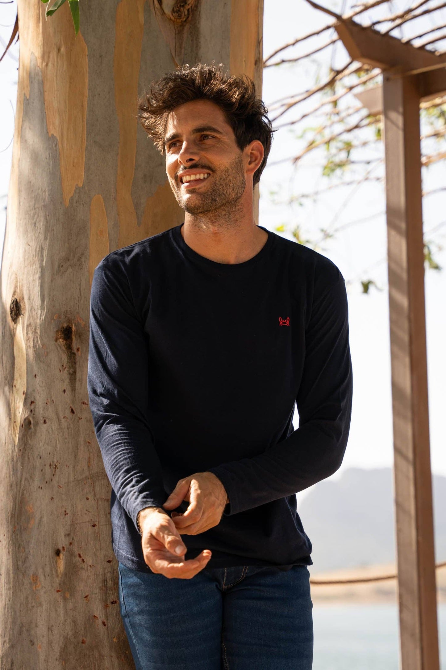 Donkerblauw Langarmshirt: Marine / XL