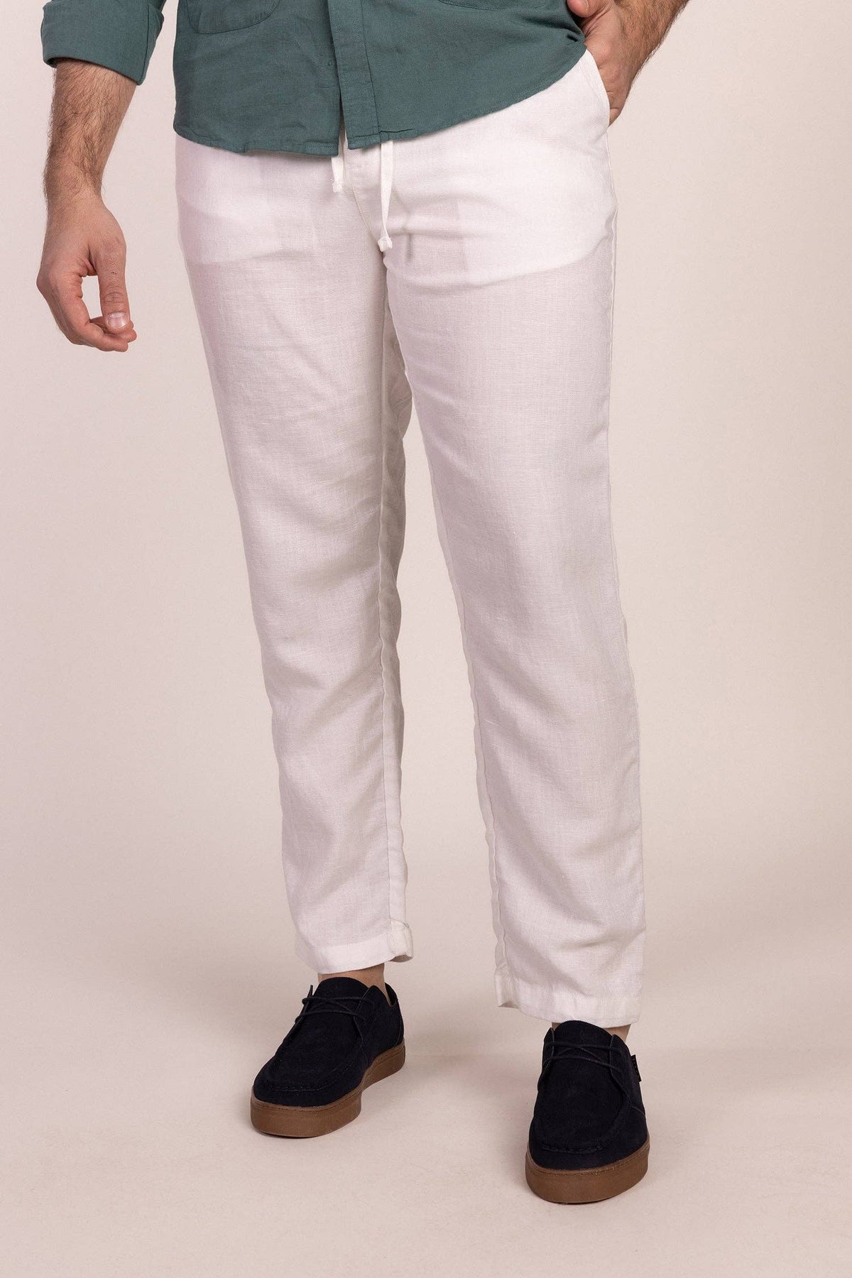 Witte linnen broek | Ibiza: 42