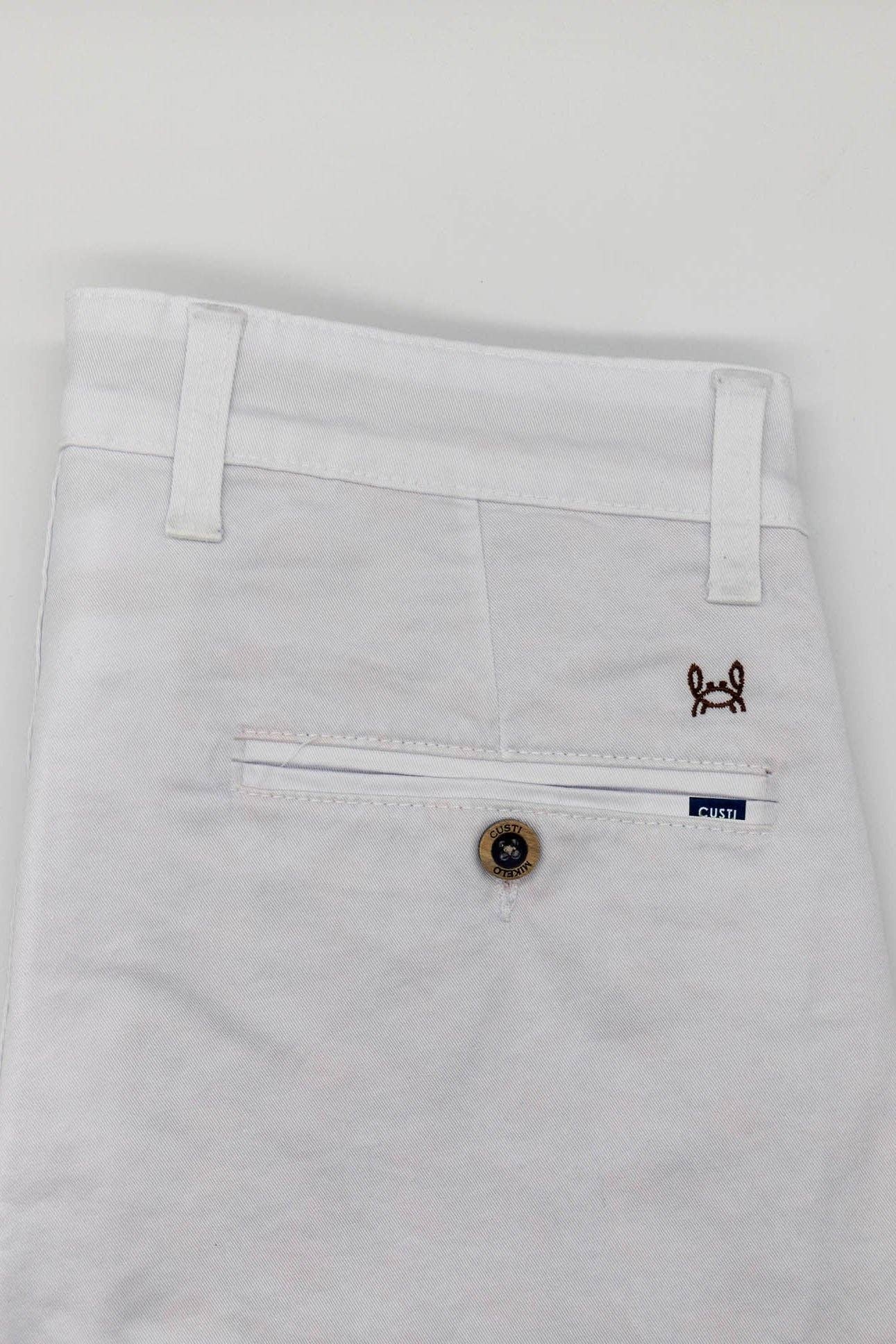 Witte elastische bermuda | Priego