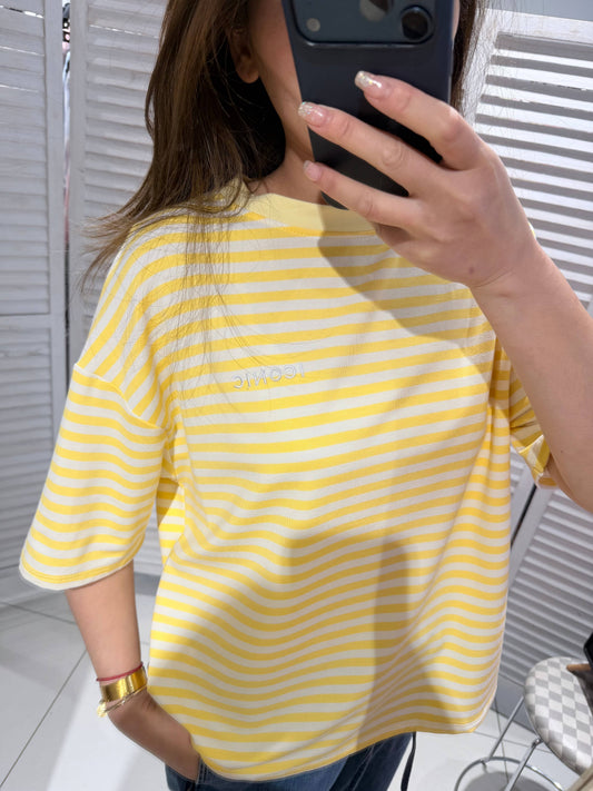 Gestreept T-shirt: Wit / JIJ