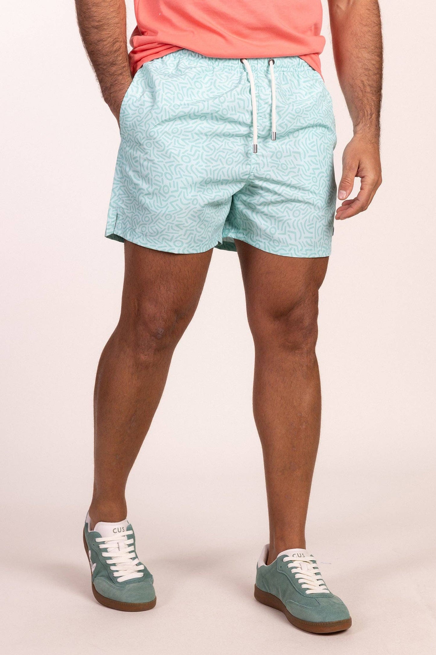 Badpak met graffiti-print in mint: L