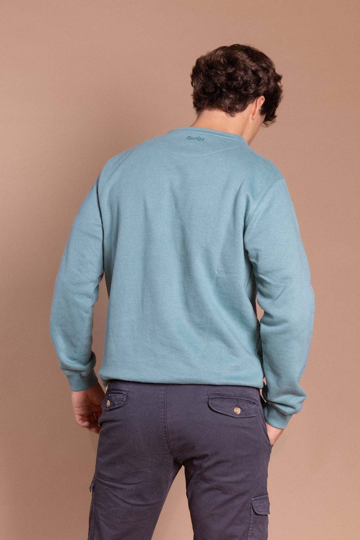 Chenille-sweatshirt blauwgroen: L