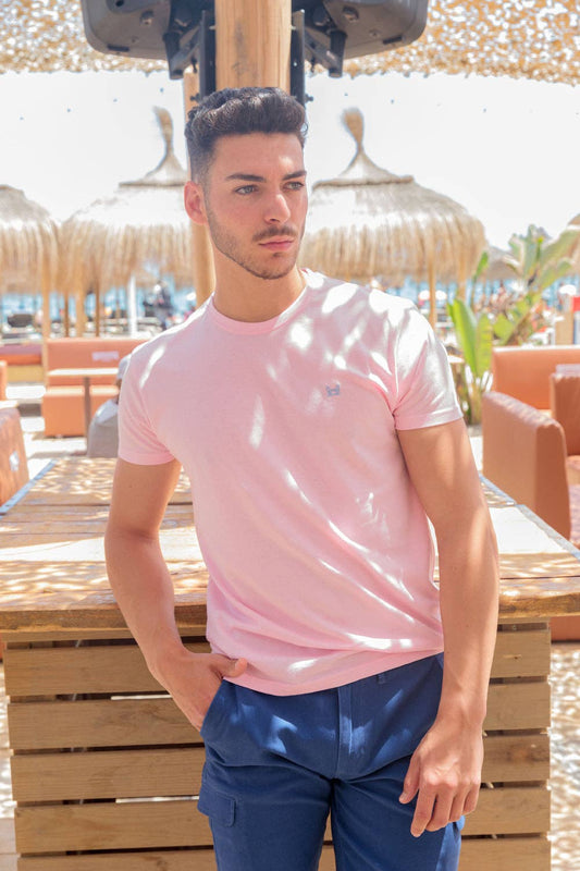 Basis T-shirt met Korte Mouwen Roze: XL