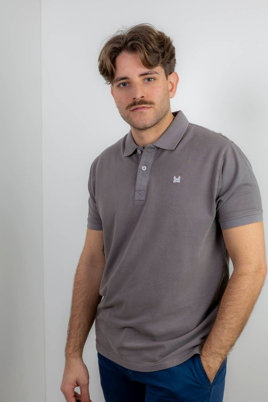 Grijze Polo met Versleten Effect