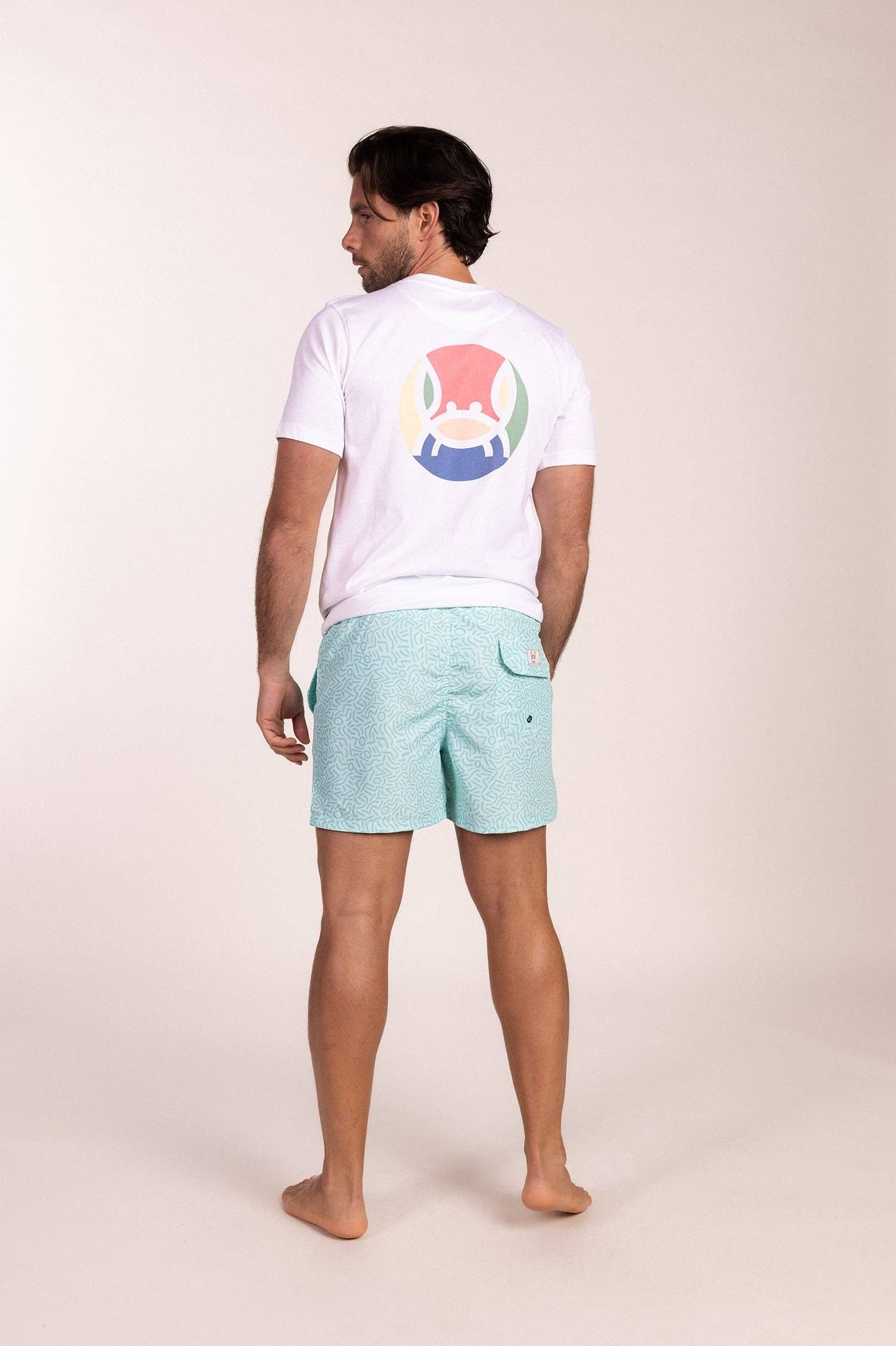 Wit T-shirt met meerkleurige cirkel | Formentera: S