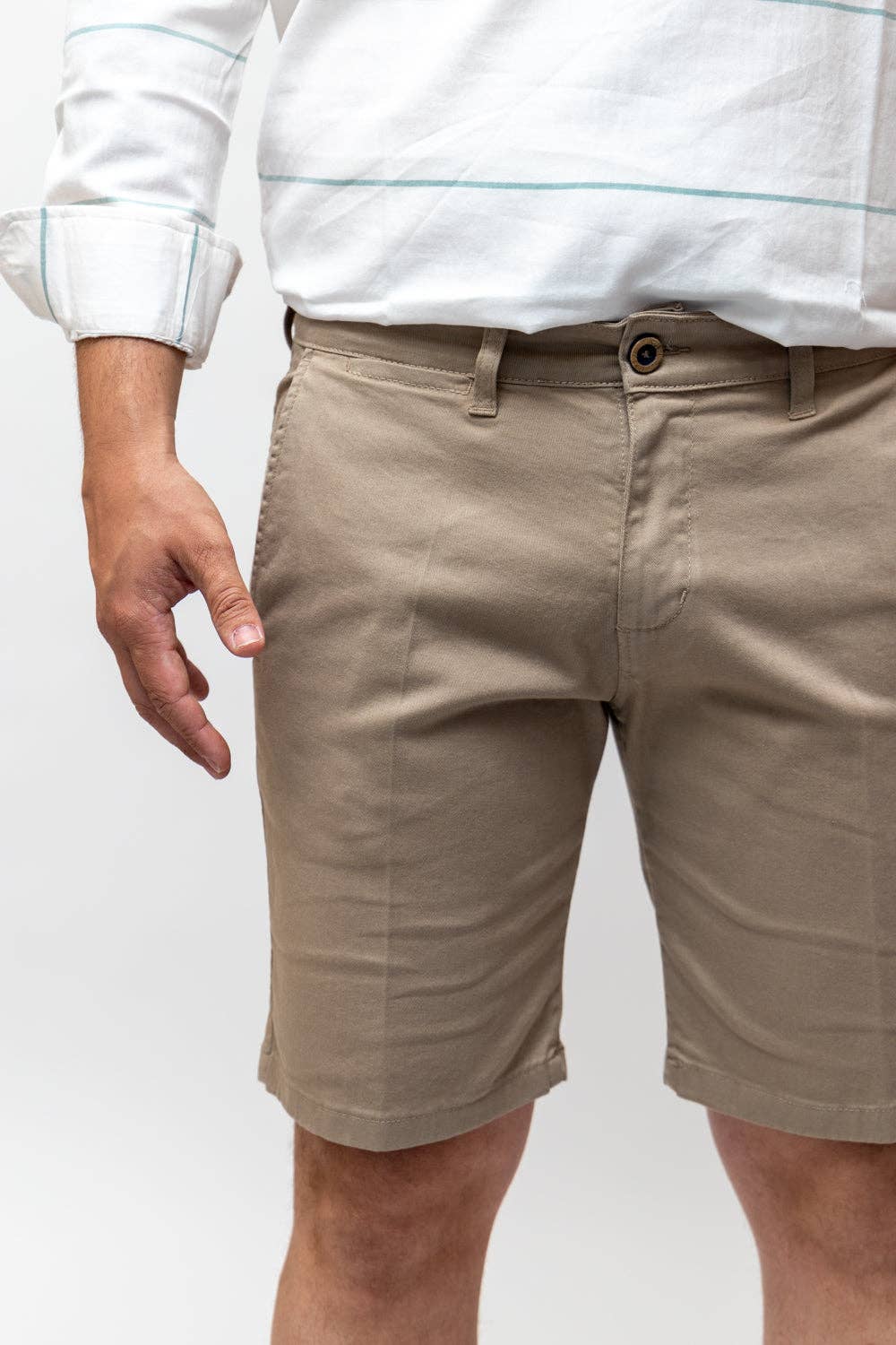 Beige elastische bermudashorts | Priego: 38
