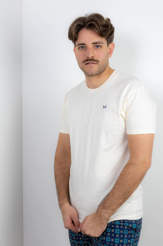 Gebroken Witte Basis T-shirt: M