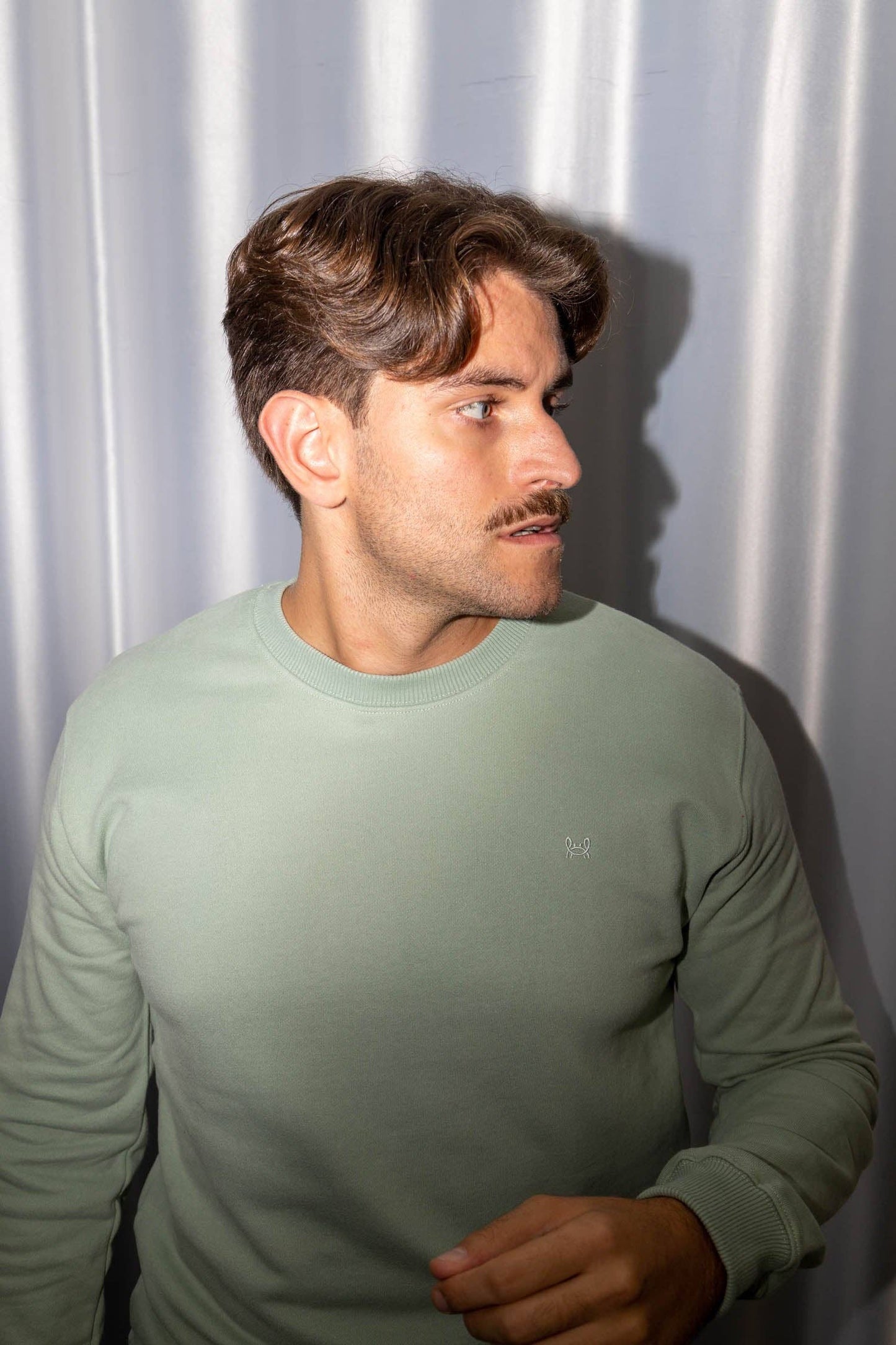 Appelgroene Basis Sweater: Appel / XL