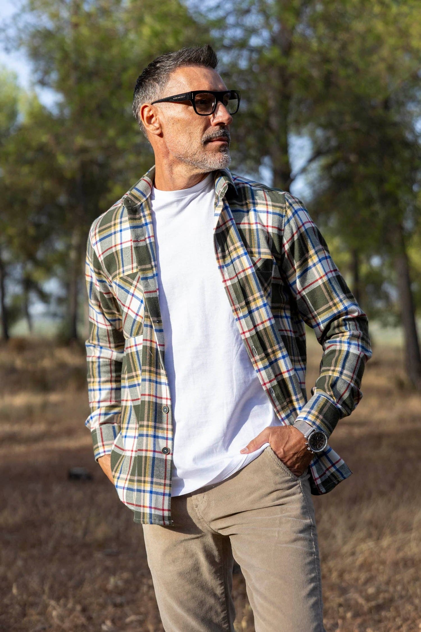 Kaki Flanellen Overhemd | Ponferrada: L (4)