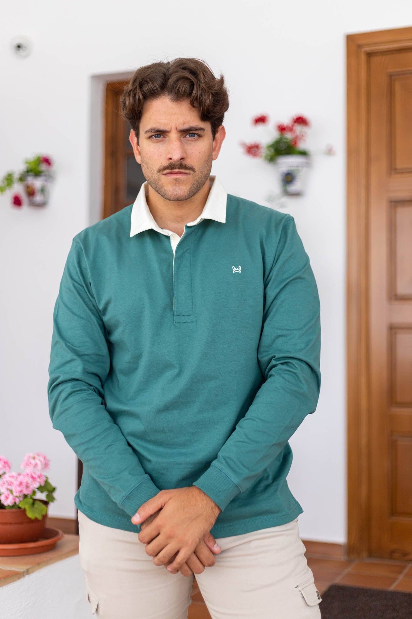 Groene, soepele rugbypolo | Tuy