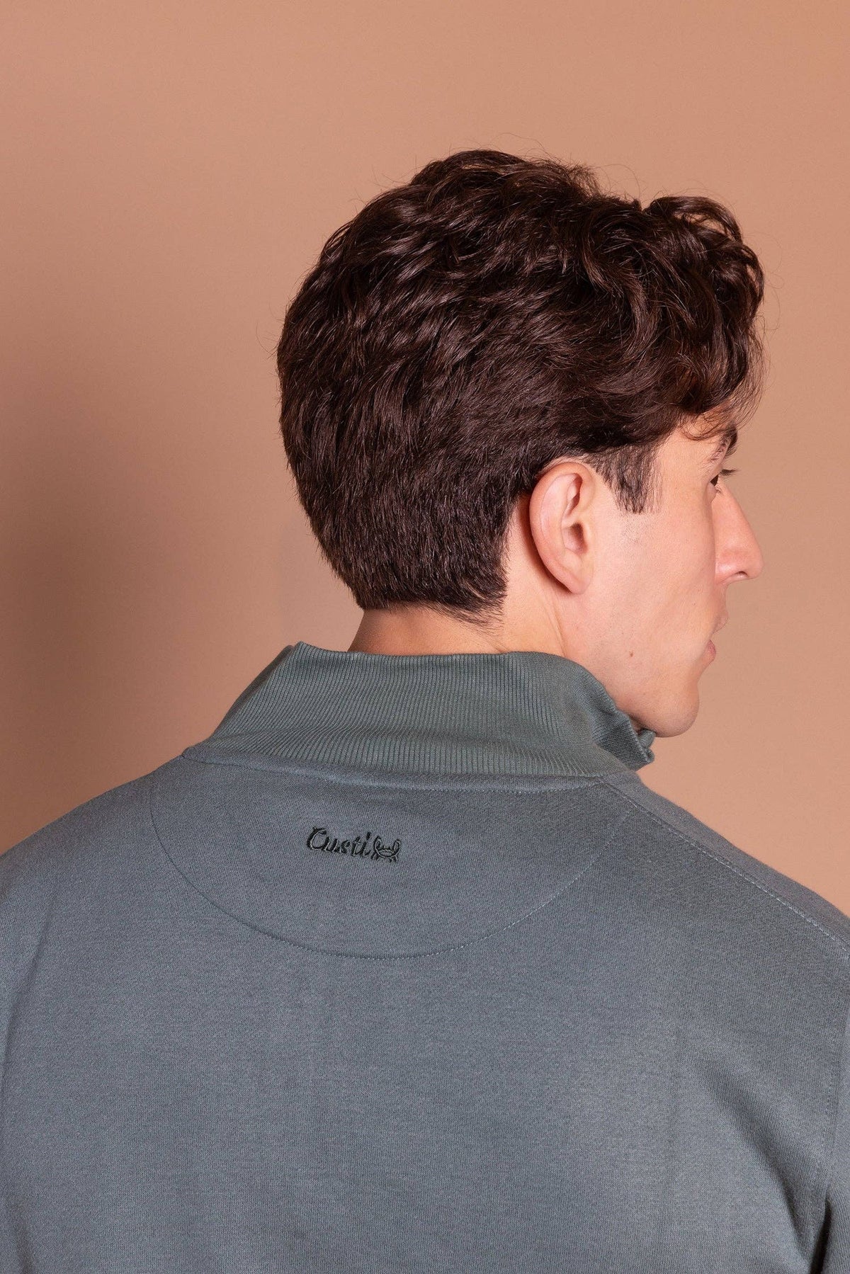 Sweatshirt met ritssluiting, perziktouch, flesgroen | Roma: S