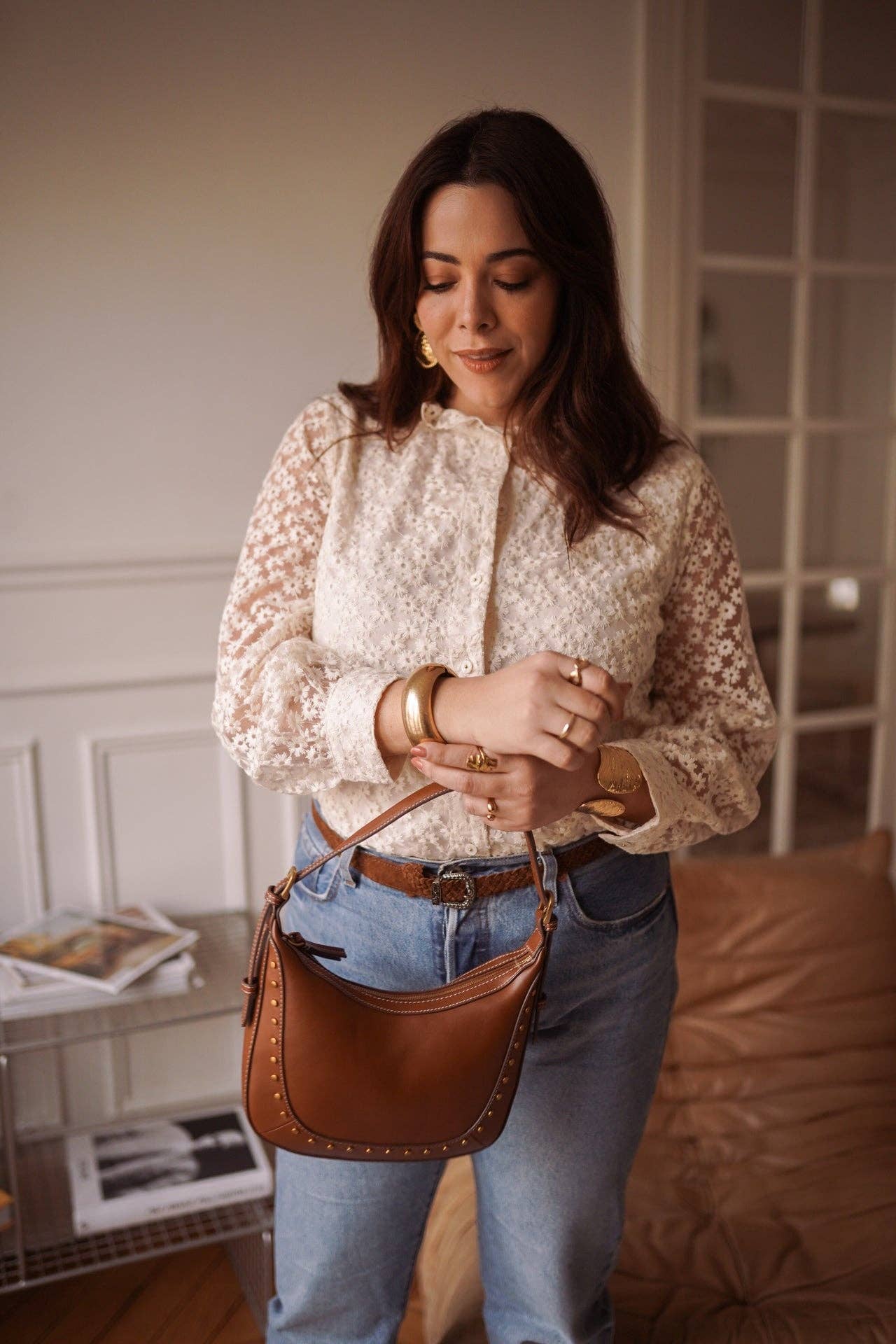 Syrine overhemd: Beige / Xl