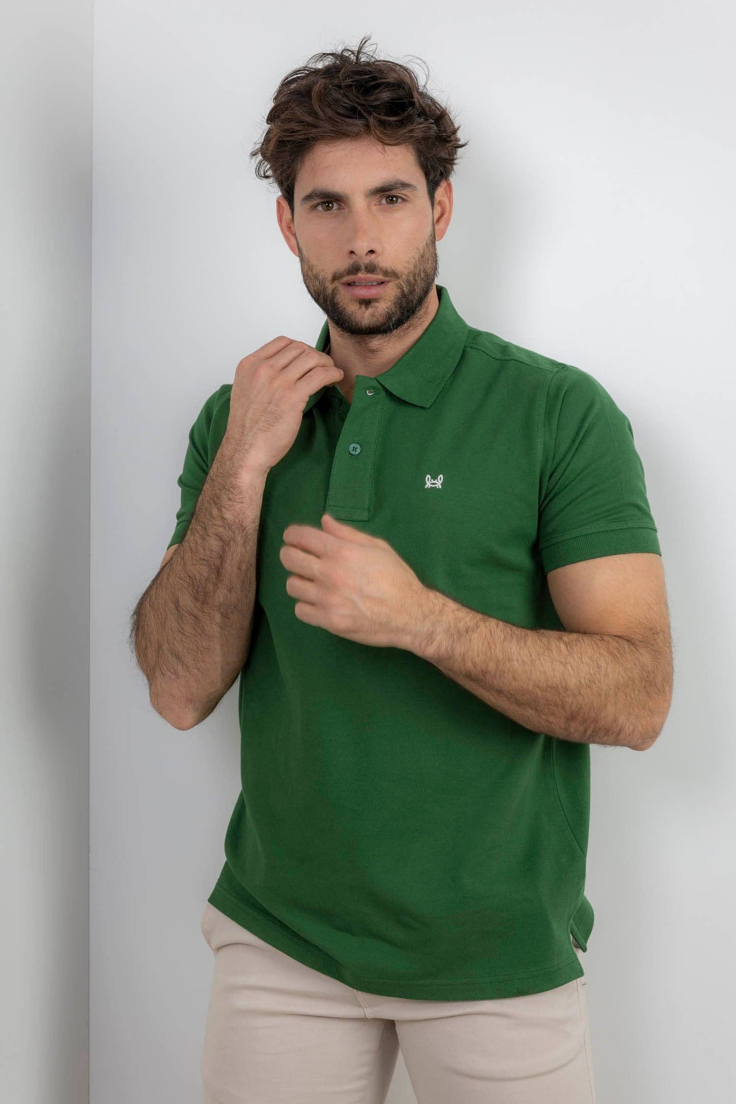 Basis Poloshirt Fles: L