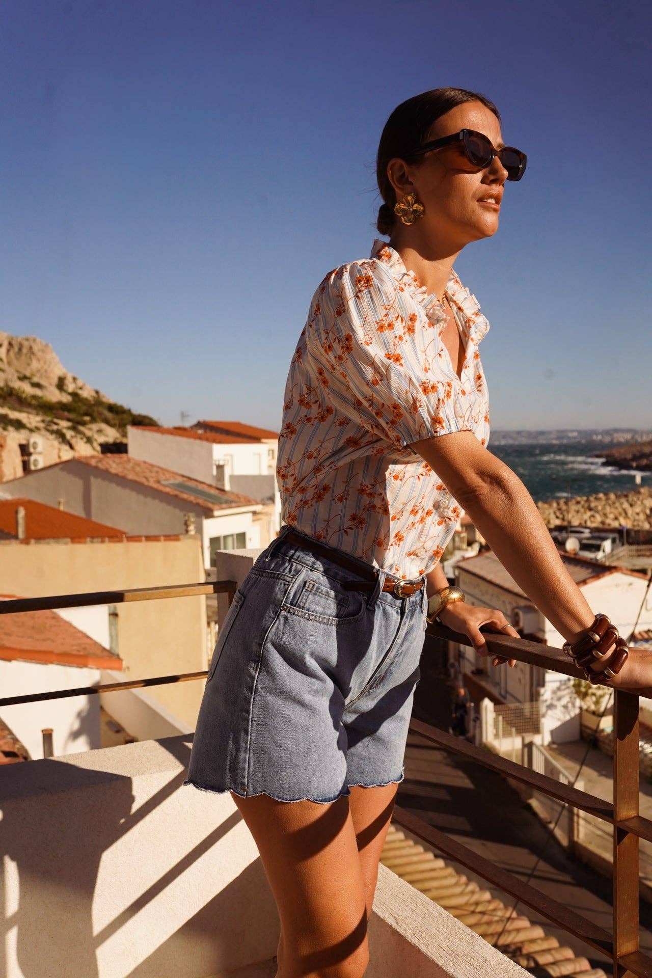 Blouse Zépahara: Bleu / XL