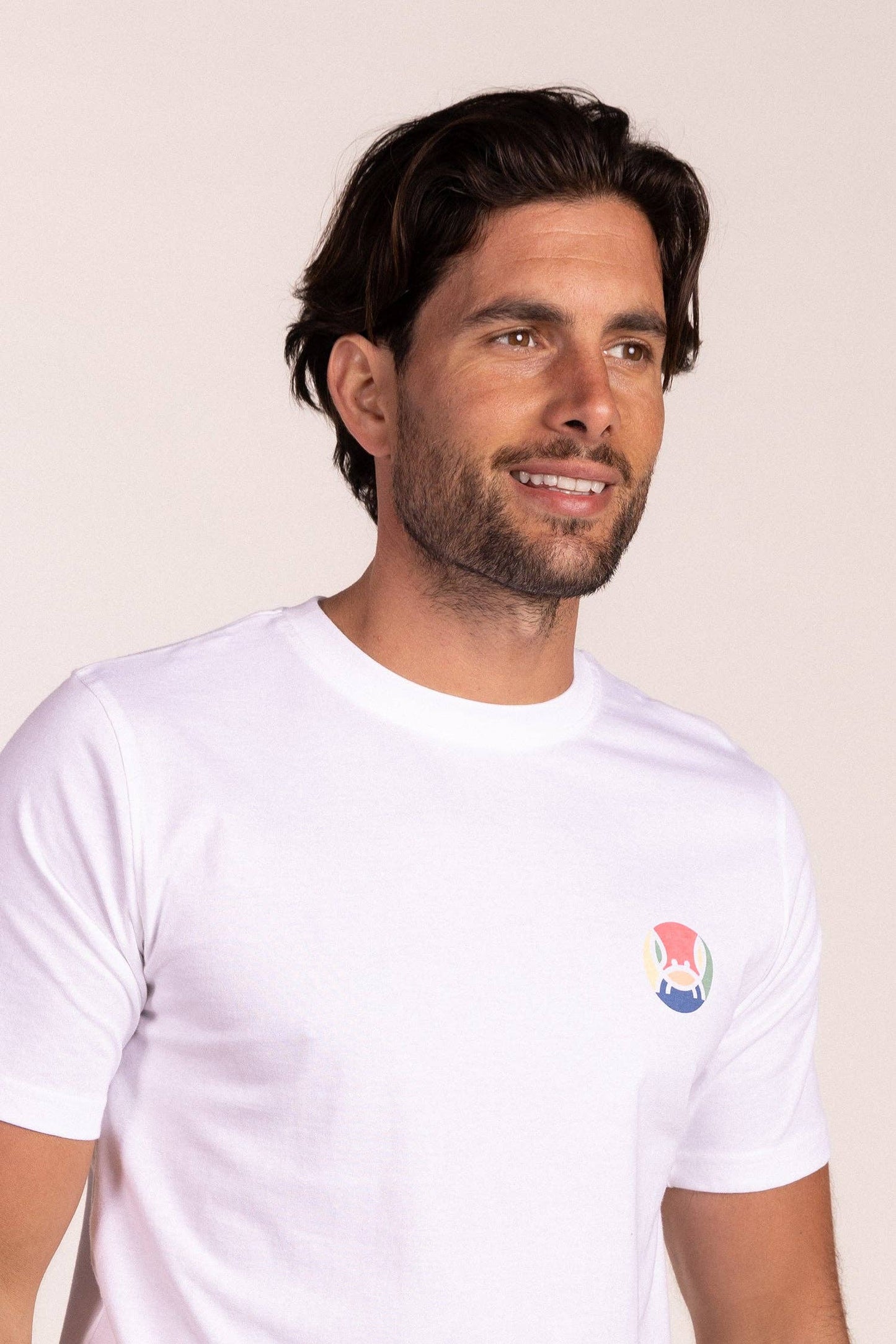 Wit T-shirt met meerkleurige cirkel | Formentera: S