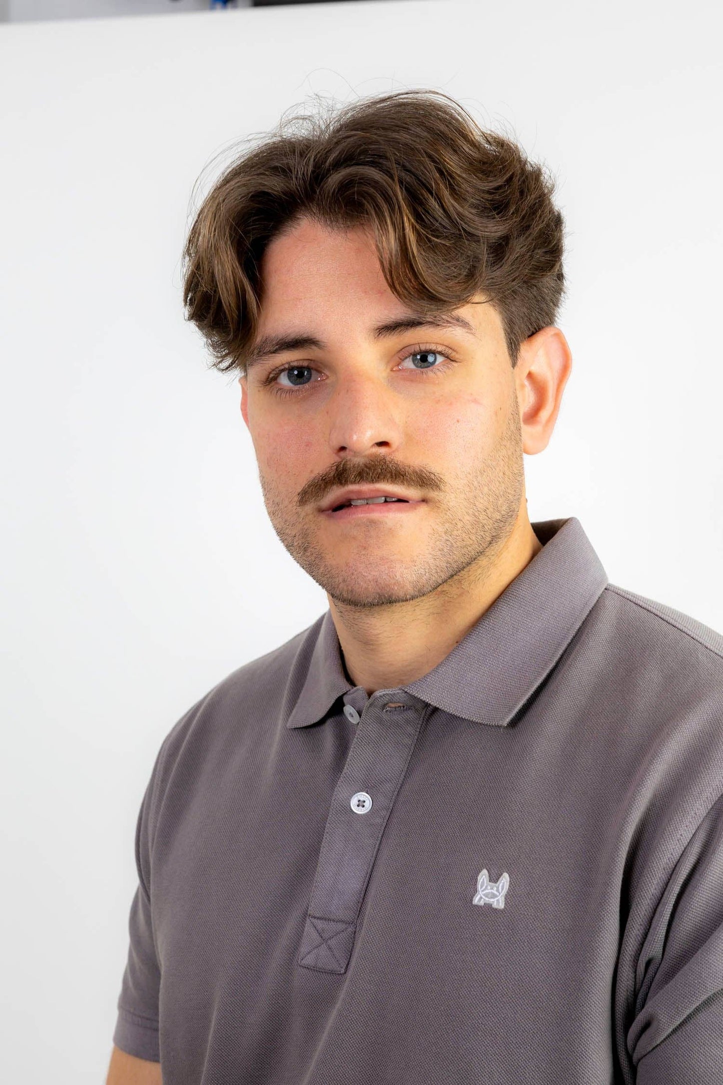 Grijze Polo met Versleten Effect