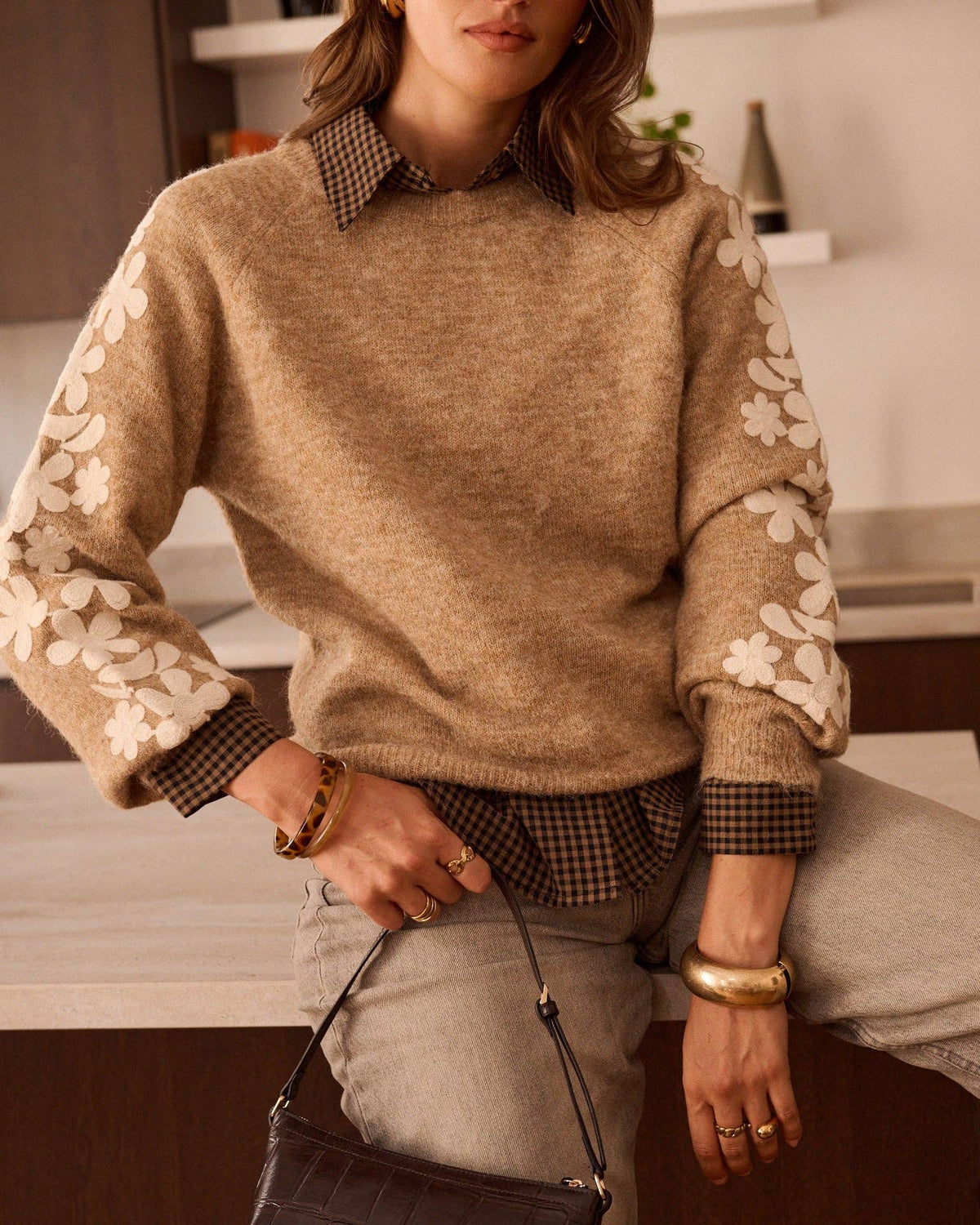 Trui Adélise: Taupe / XXL