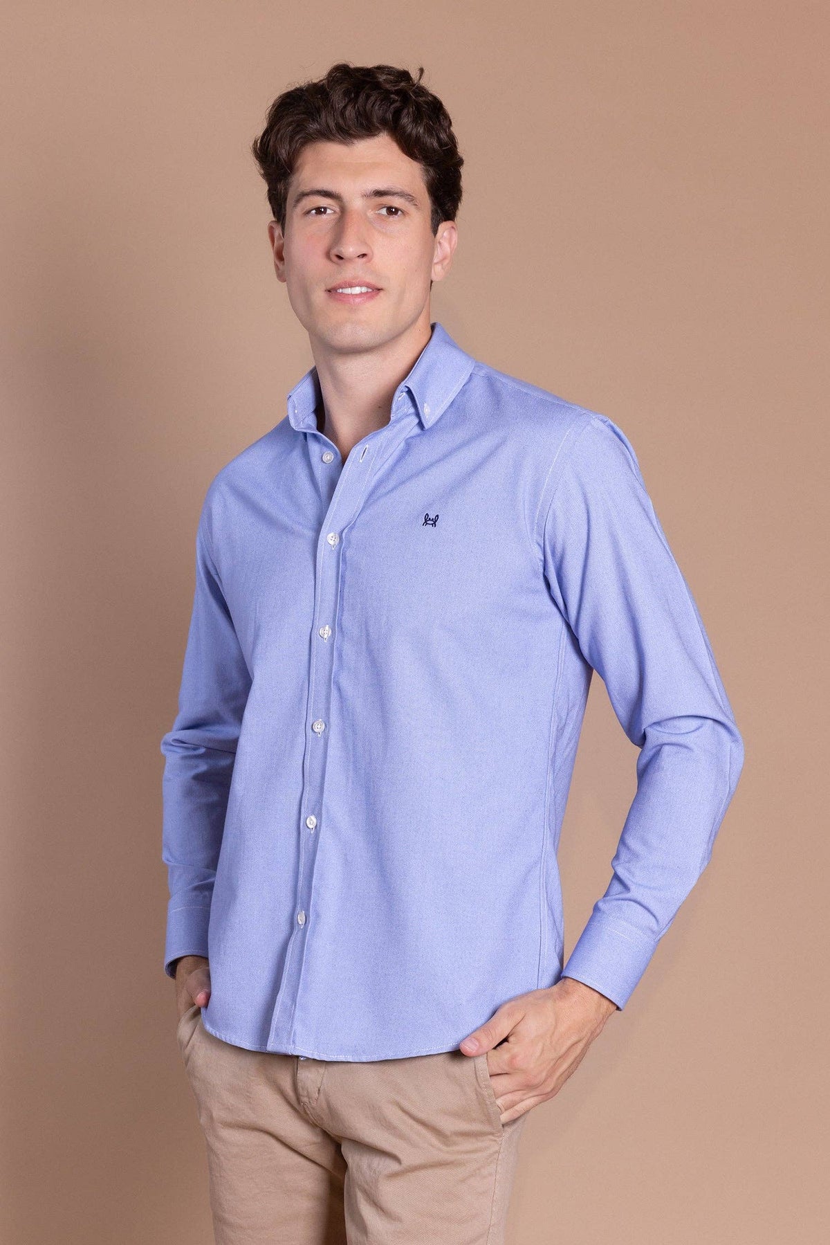 Effen Oxford-overhemd blauw | Durcal: S (2)