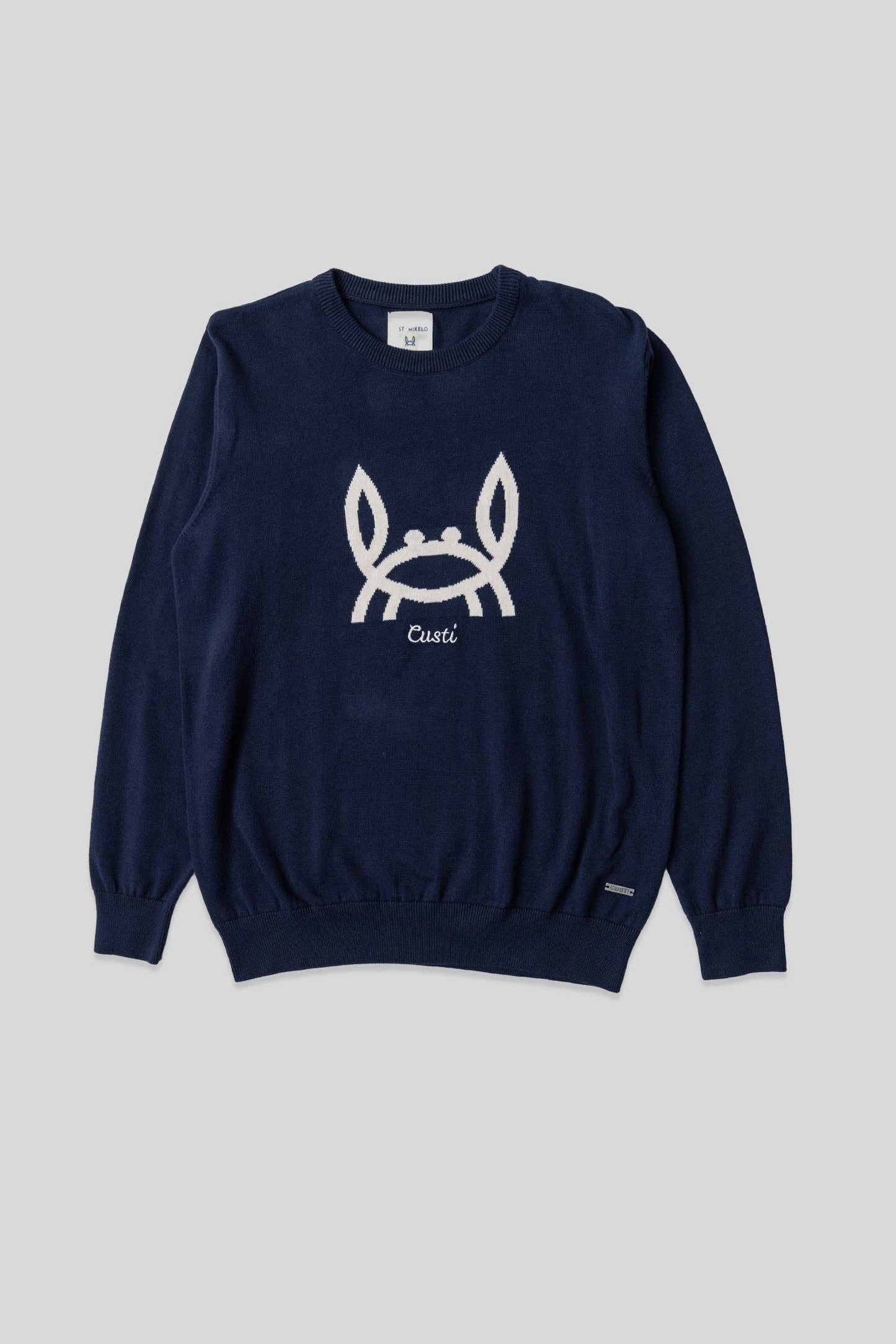 Intarsia Trui Kleine Krab Marineblauw: XXL